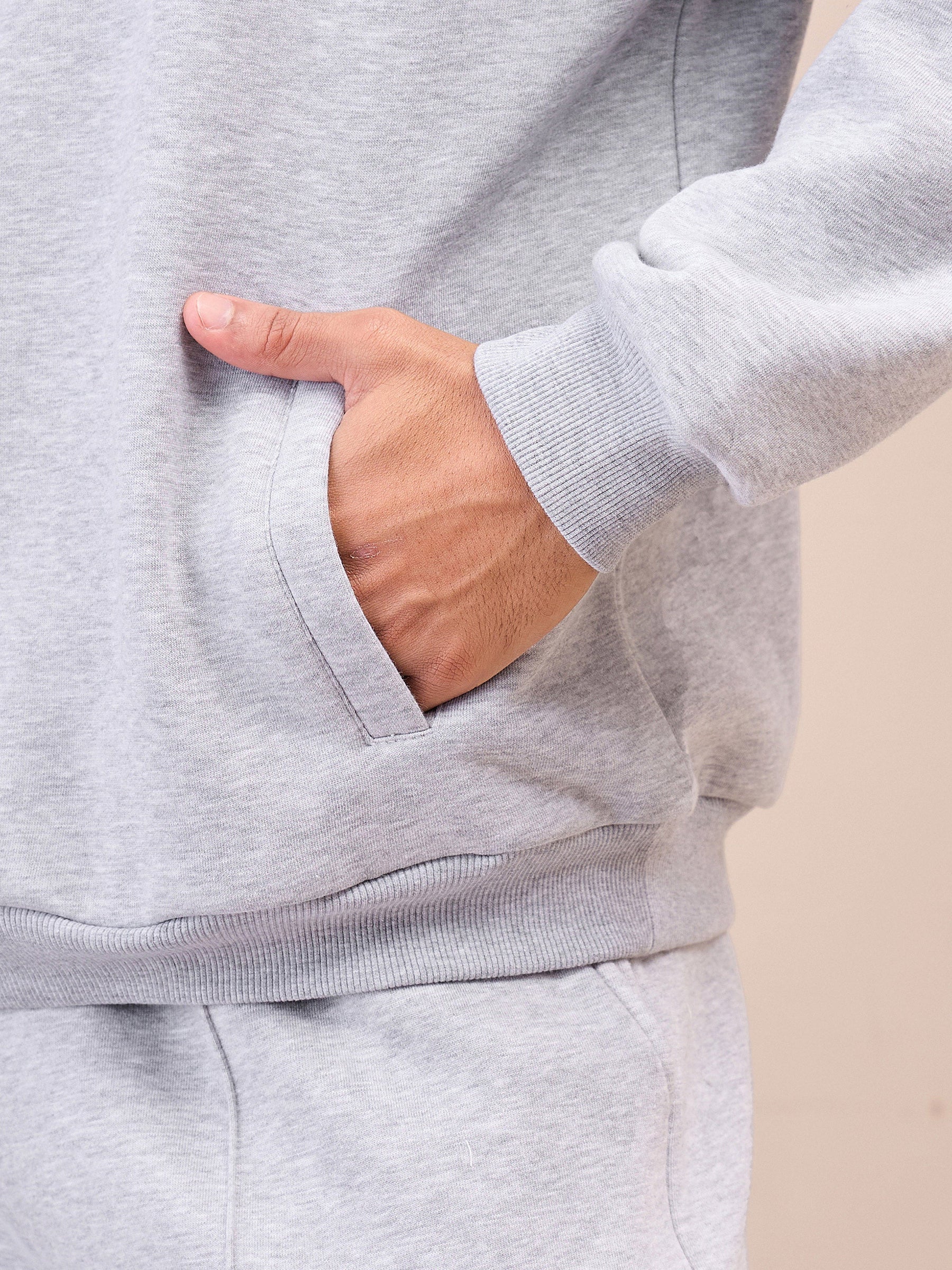 Grey Oversize Hoodie With Sweatpants-MASCLN SASSAFRAS