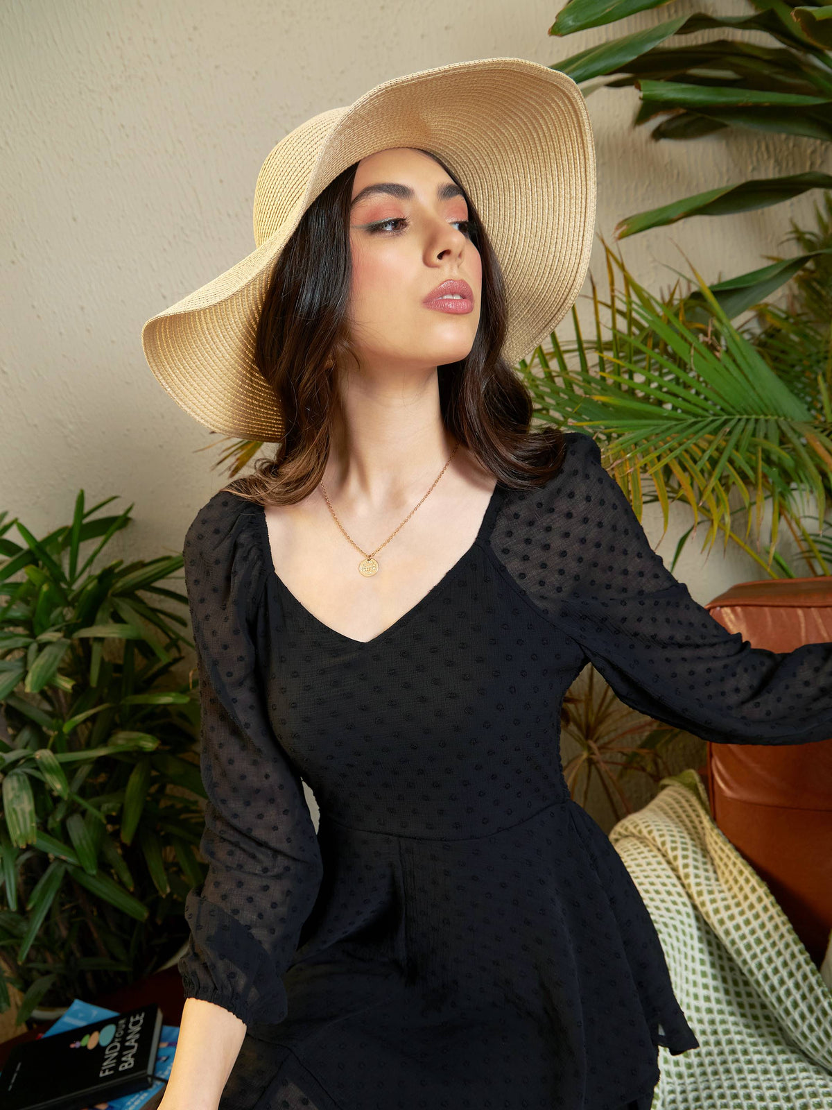Black Dobby Sweetheart Neck Layered Hem Dress-SASSAFRAS