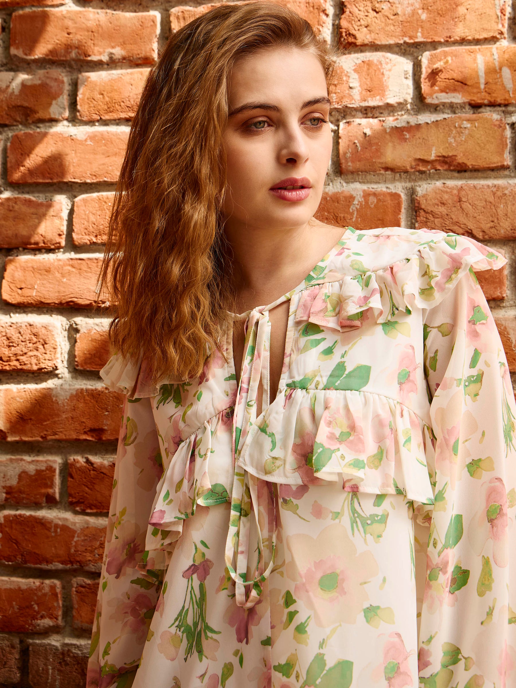 White Floral A-Line Short Dress-SASSAFRAS
