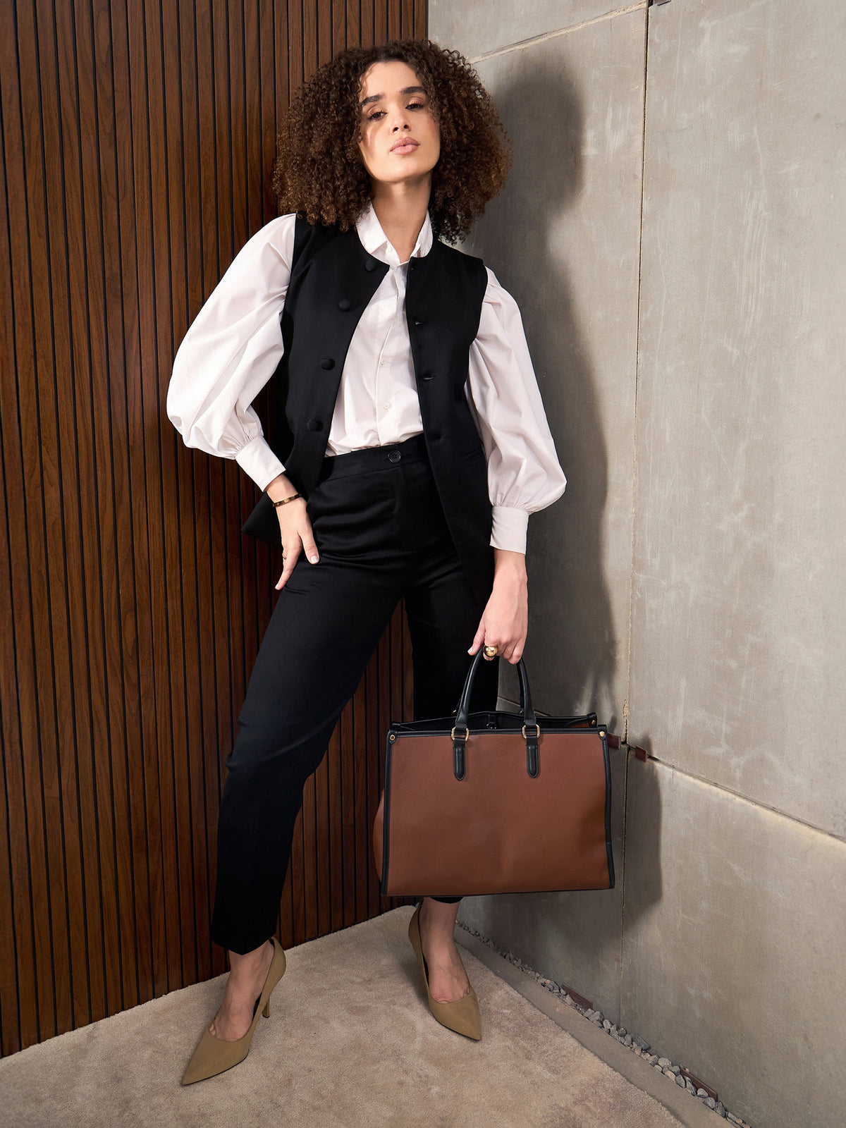 Black Cross Pocket Ankle Length Pants-SASSAFRAS worklyf