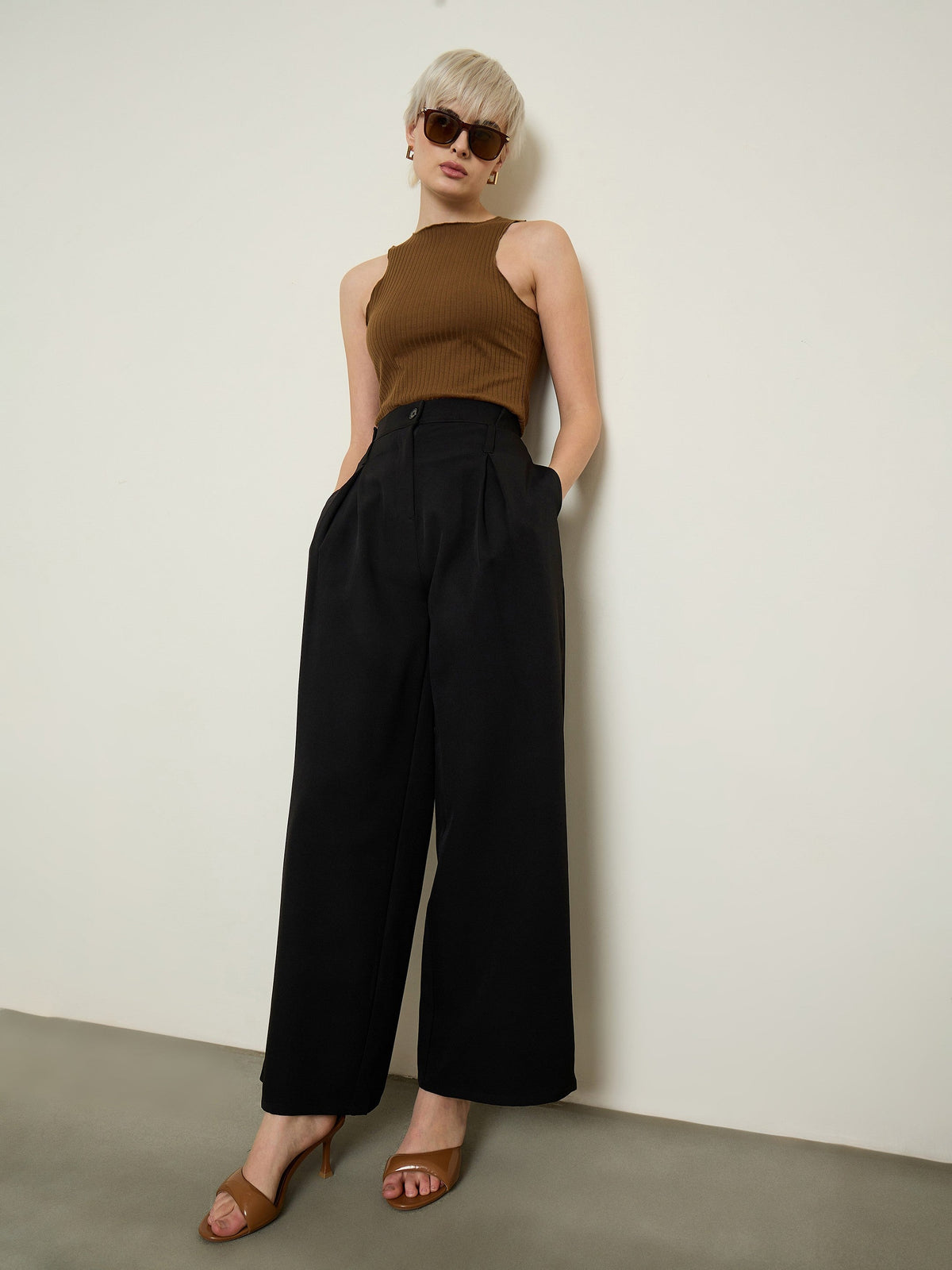 Black Inverted Pleat Relax Fit Korean Pants-SASSAFRAS BASICS