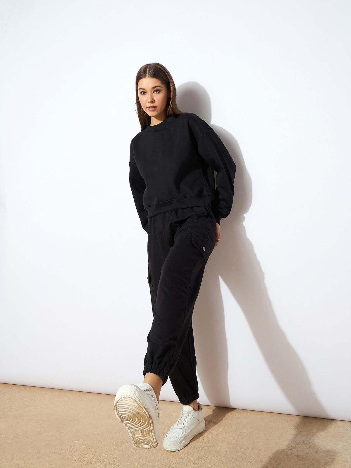 Black Side Pocket Joggers-SASSAFRAS