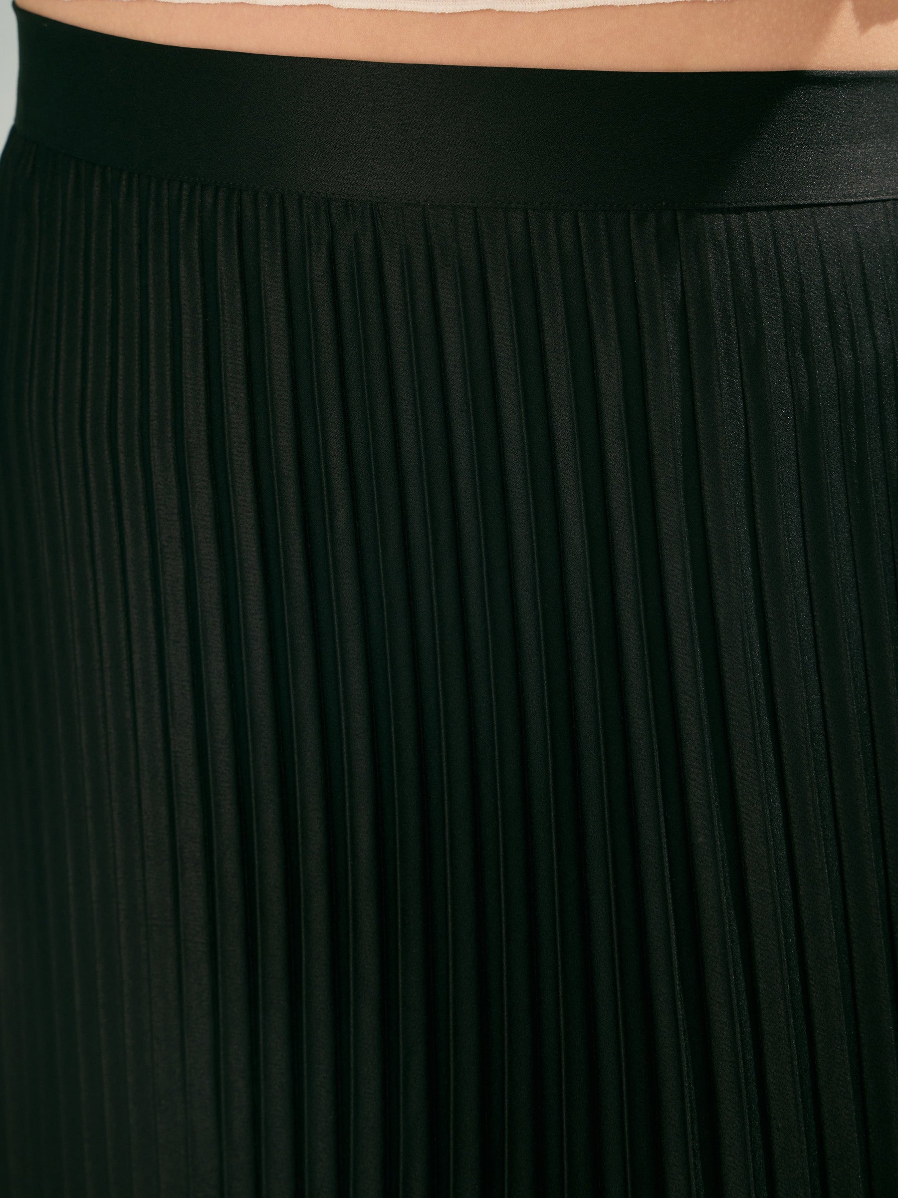 Black Accordion Pleated Skirt -SASSAFRAS Curve