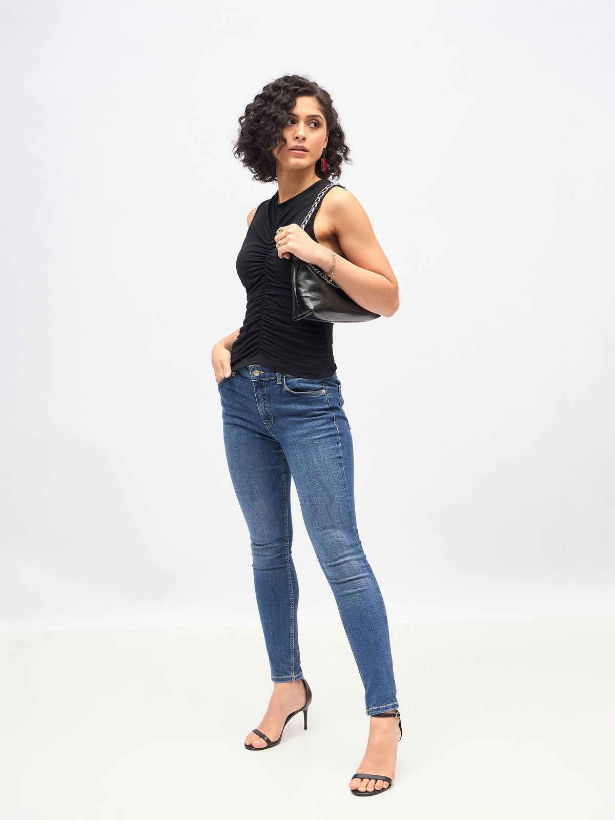 Black Box Back Front Ruched Top-SASSAFRAS