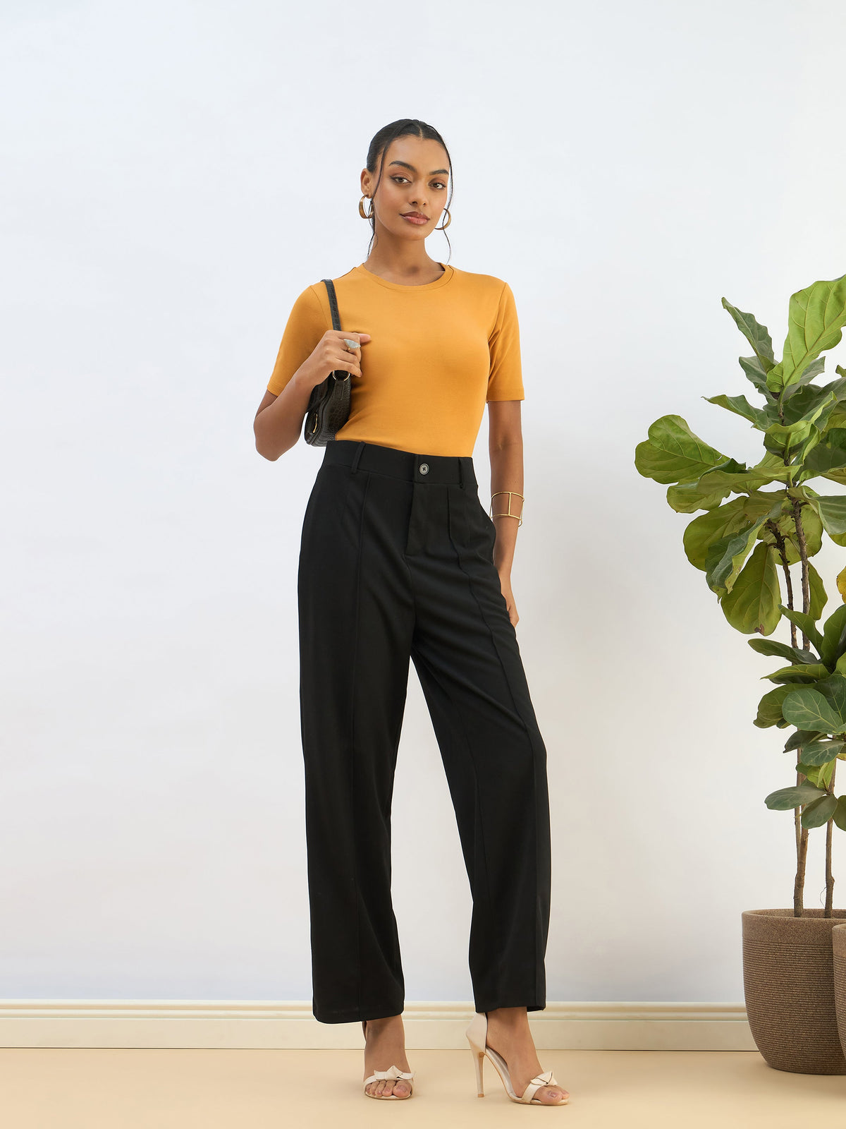 Mustard Rib Short Sleeves Top-SASSAFRAS BASICS