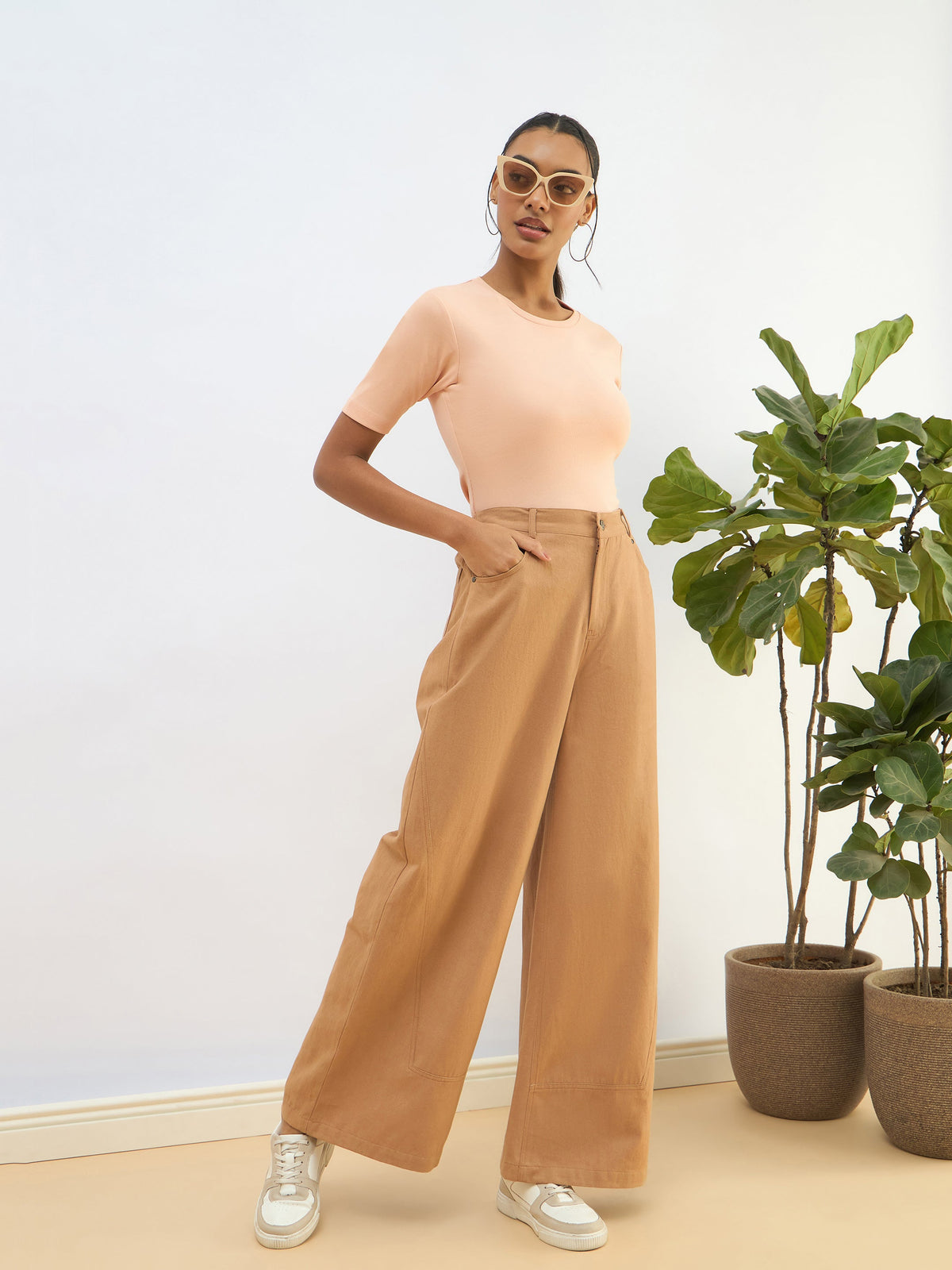 Peach Rib Short Sleeves Top-SASSAFRAS BASICS