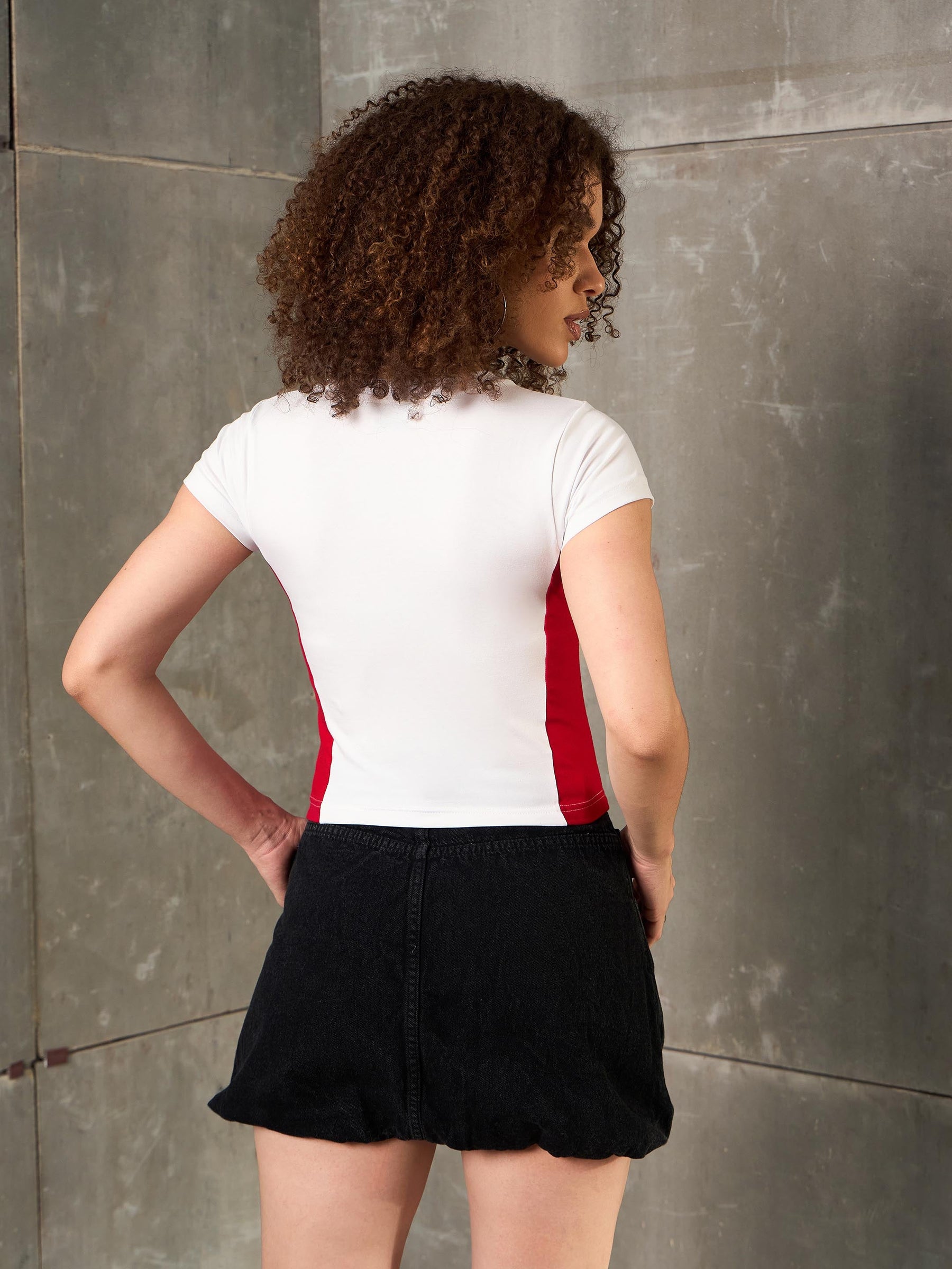 White & Red RACING Fitted T-Shirt-SASSAFRAS