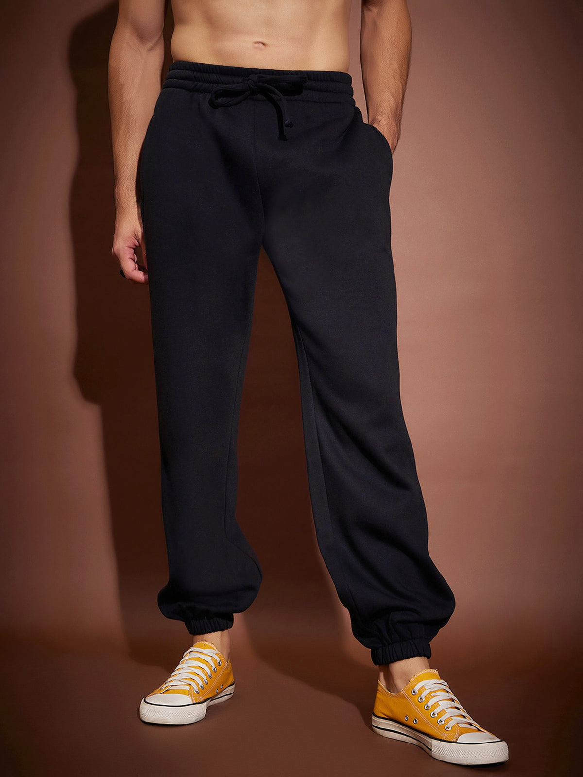 Black Oversized Joggers-MASCLN SASSAFRAS