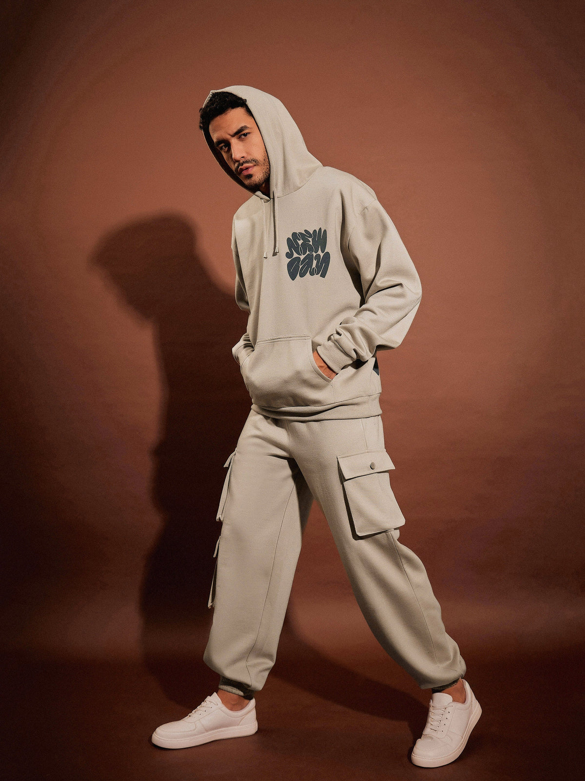 Taupe NEW DAY Oversized Hoodie Sweatshirt With Joggers-MASCLN SASSAFRAS
