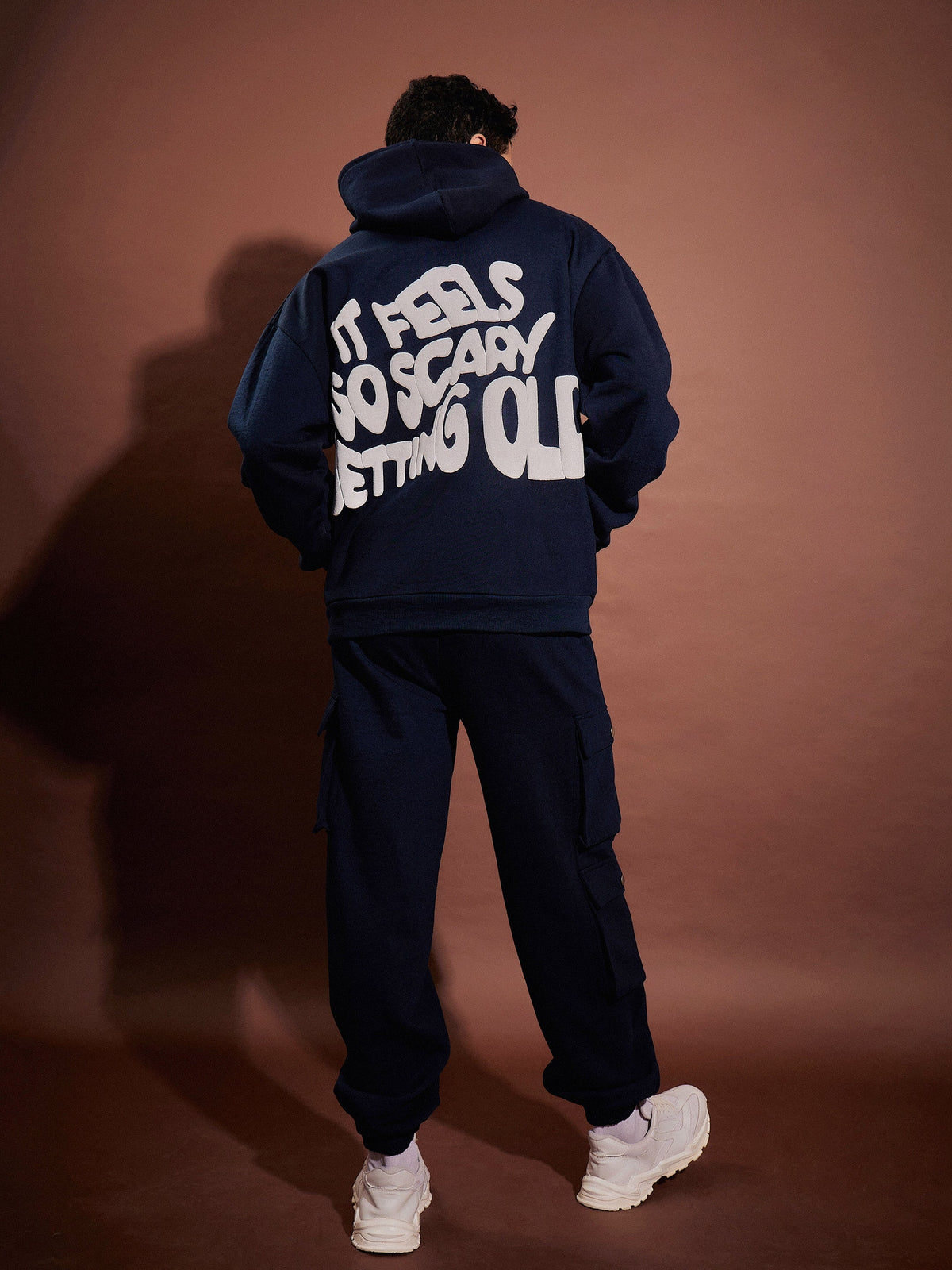 Navy GETTING OLD Oversized Hoodie With Joggers-MASCLN SASSAFRAS