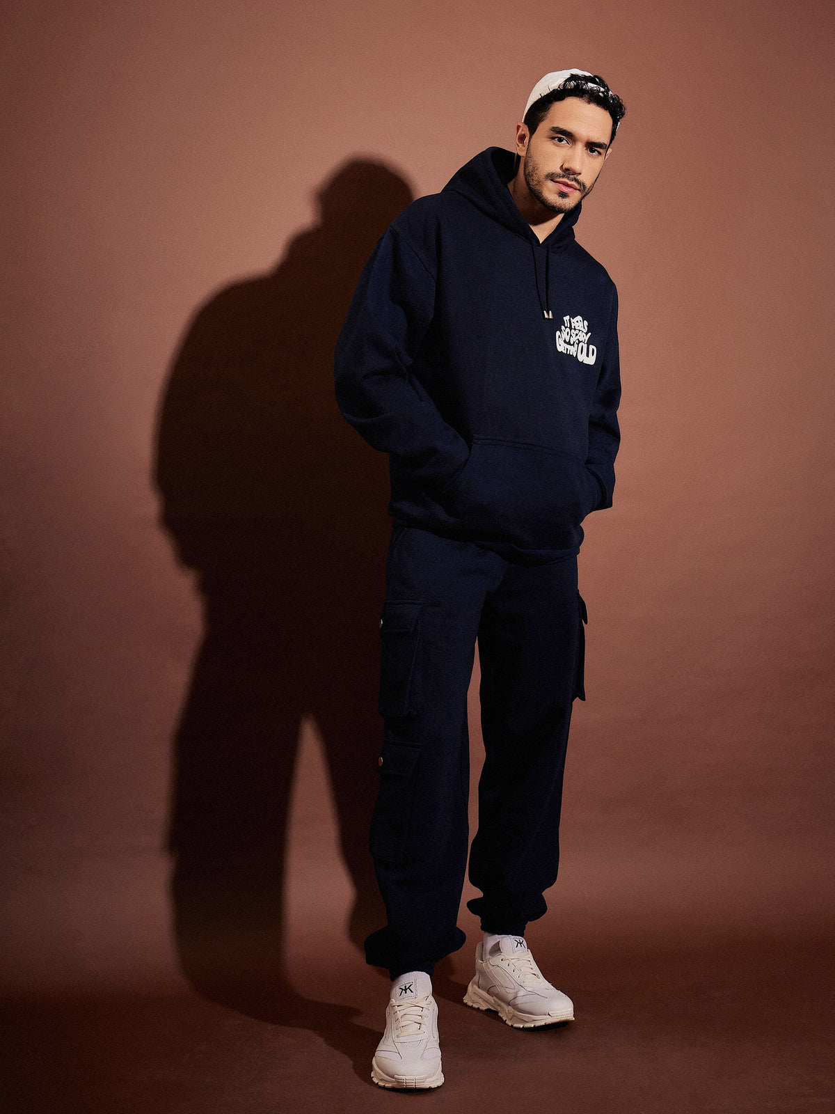 Navy GETTING OLD Oversized Hoodie With Joggers-MASCLN SASSAFRAS