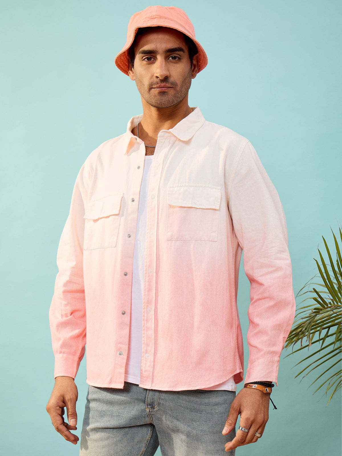 Mauve & White Ombre Shirt-MASCLN SASSAFRAS