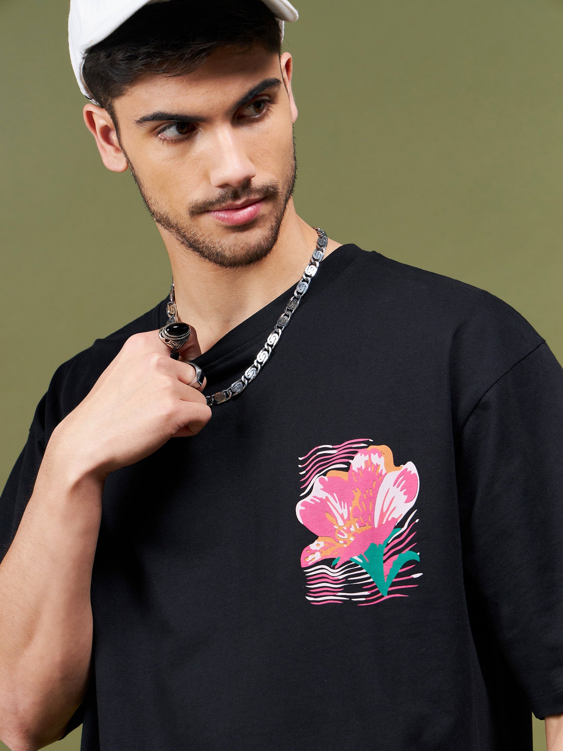 Unisex Black SUMMER Oversized T-Shirt-MASCLN SASSAFRAS