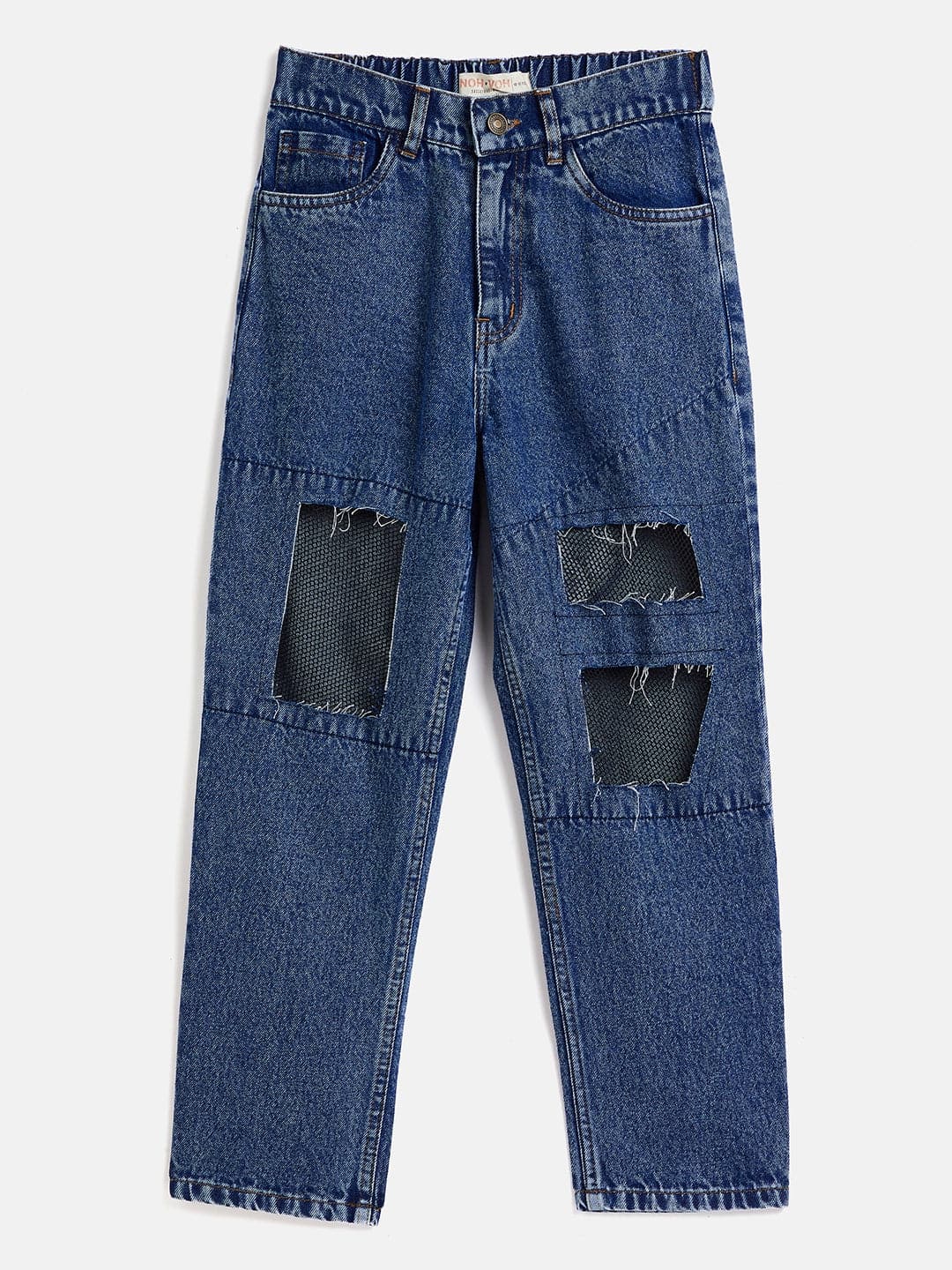 Buy Girls Blue Mesh Net Cut Out Jeans Online at Sassafras