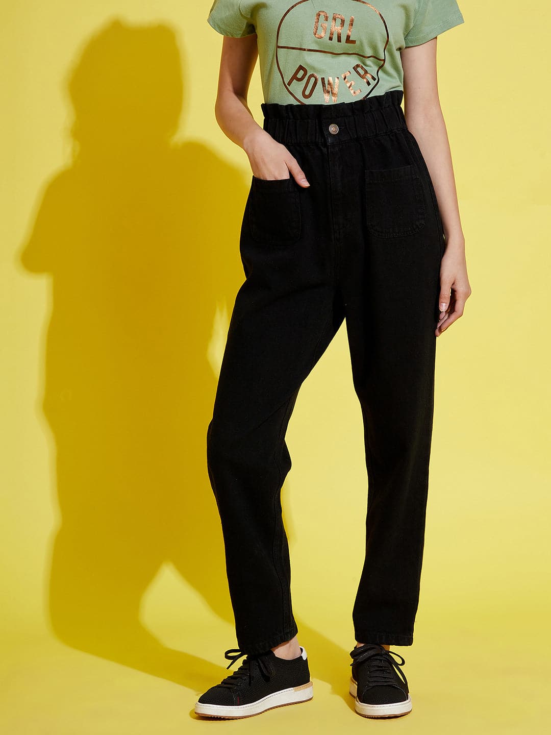 Buy Girls Orange Paper Bag Waist Carrot Jeans Online at Sassafras