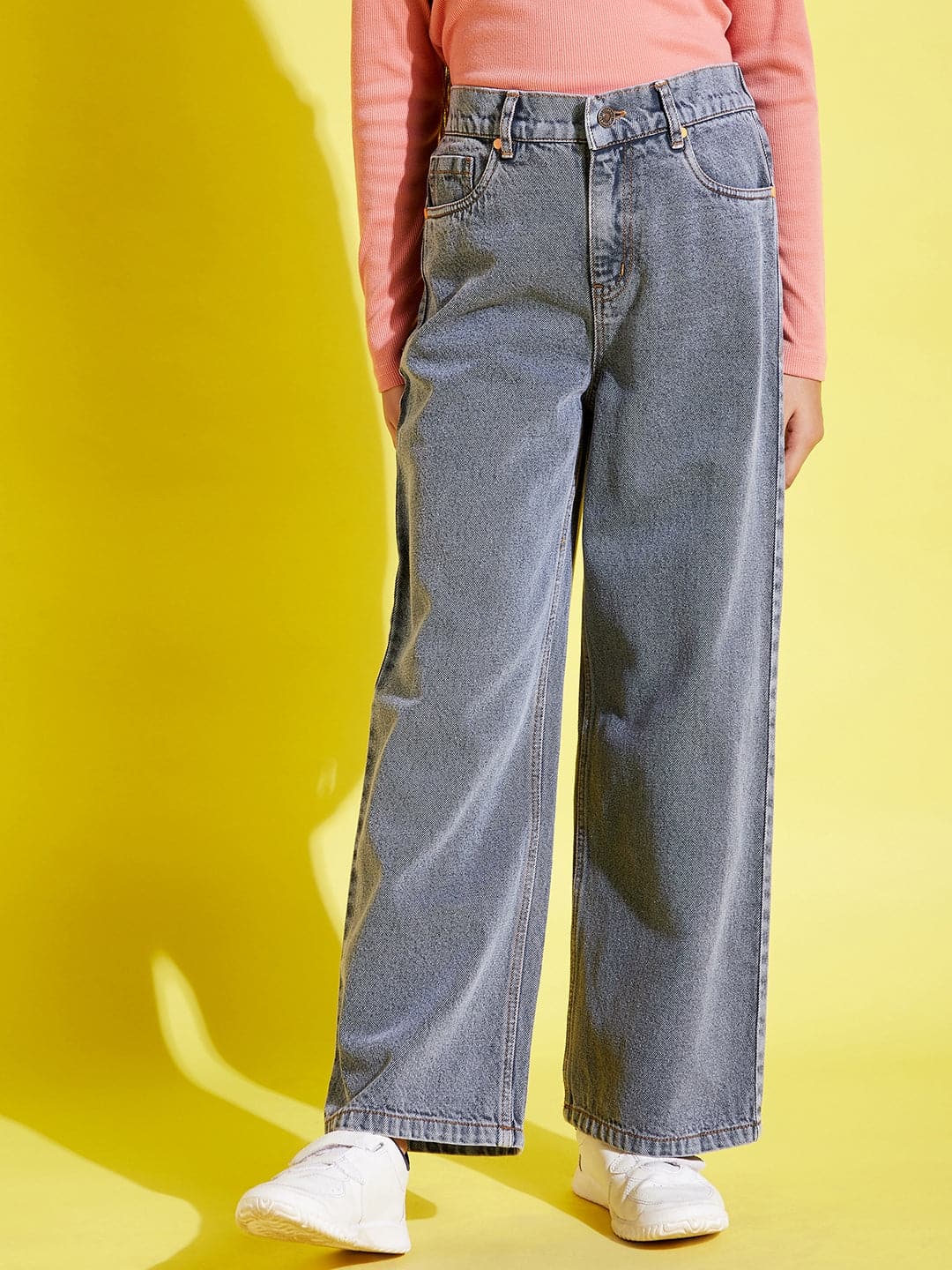Grey Acid Wash Straight Jeans-Noh.Voh