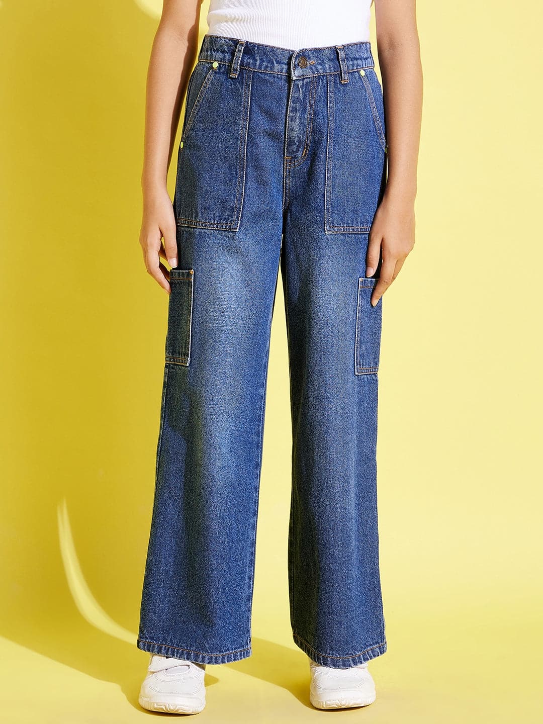 Blue Patch Pocket Straight Jeans-Noh.Voh
