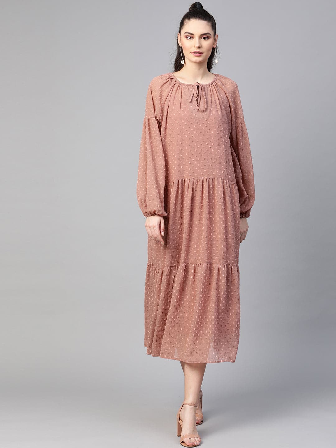 maxi dress with inner Buy Dusty Pink Tiered Maxi Dress with Inner Online at Best Price
