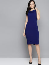 Royal Blue Bardot Midi Dress-Dress-SASSAFRAS