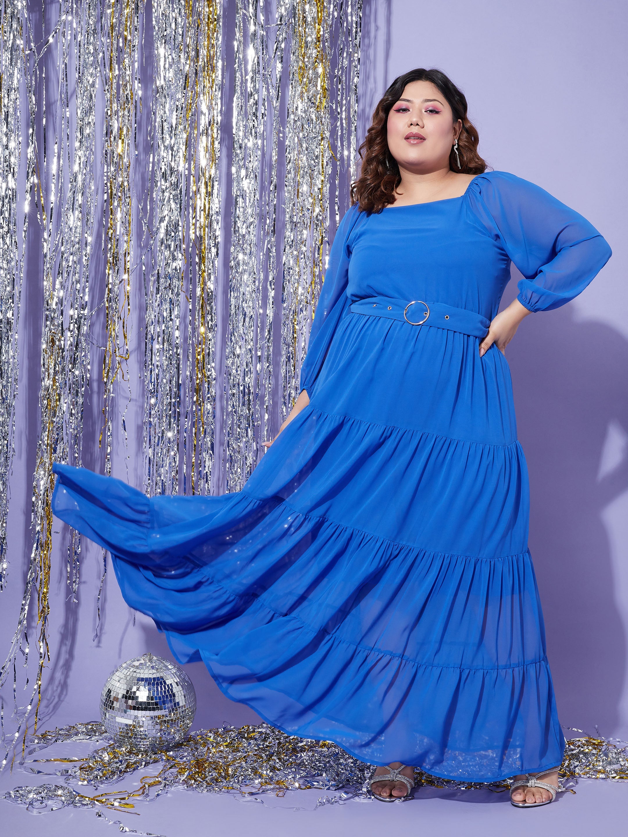 deres 9th draping dress ネイビー2 Buy Women Blue Off Shoulder Tiered Maxi Dress Online at Best Price