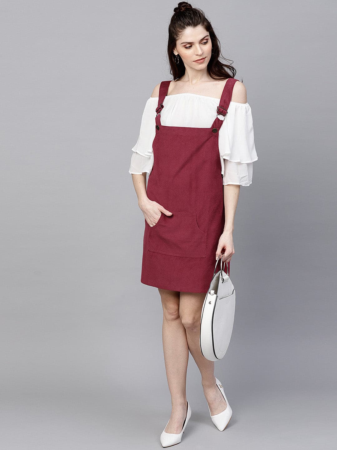 Maroon pinafore best sale