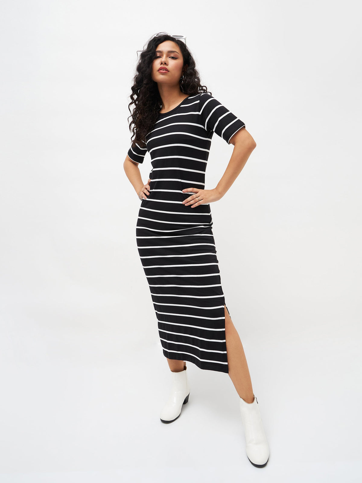 Black White Stripe Maxi-SASSAFRAS