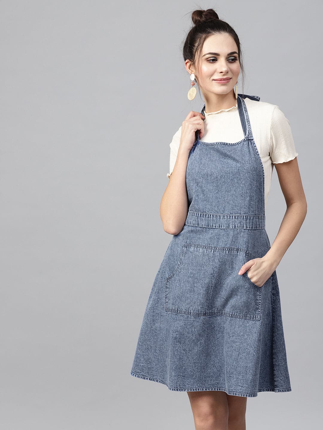 apron denim dress Sea New York Blue Deniz Denim Apron Dress Blue / 12Y