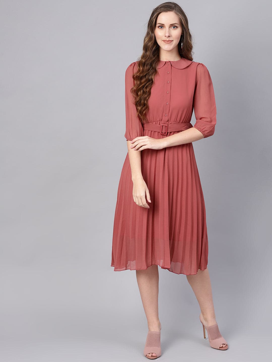 Pleated one piece hot sale dress