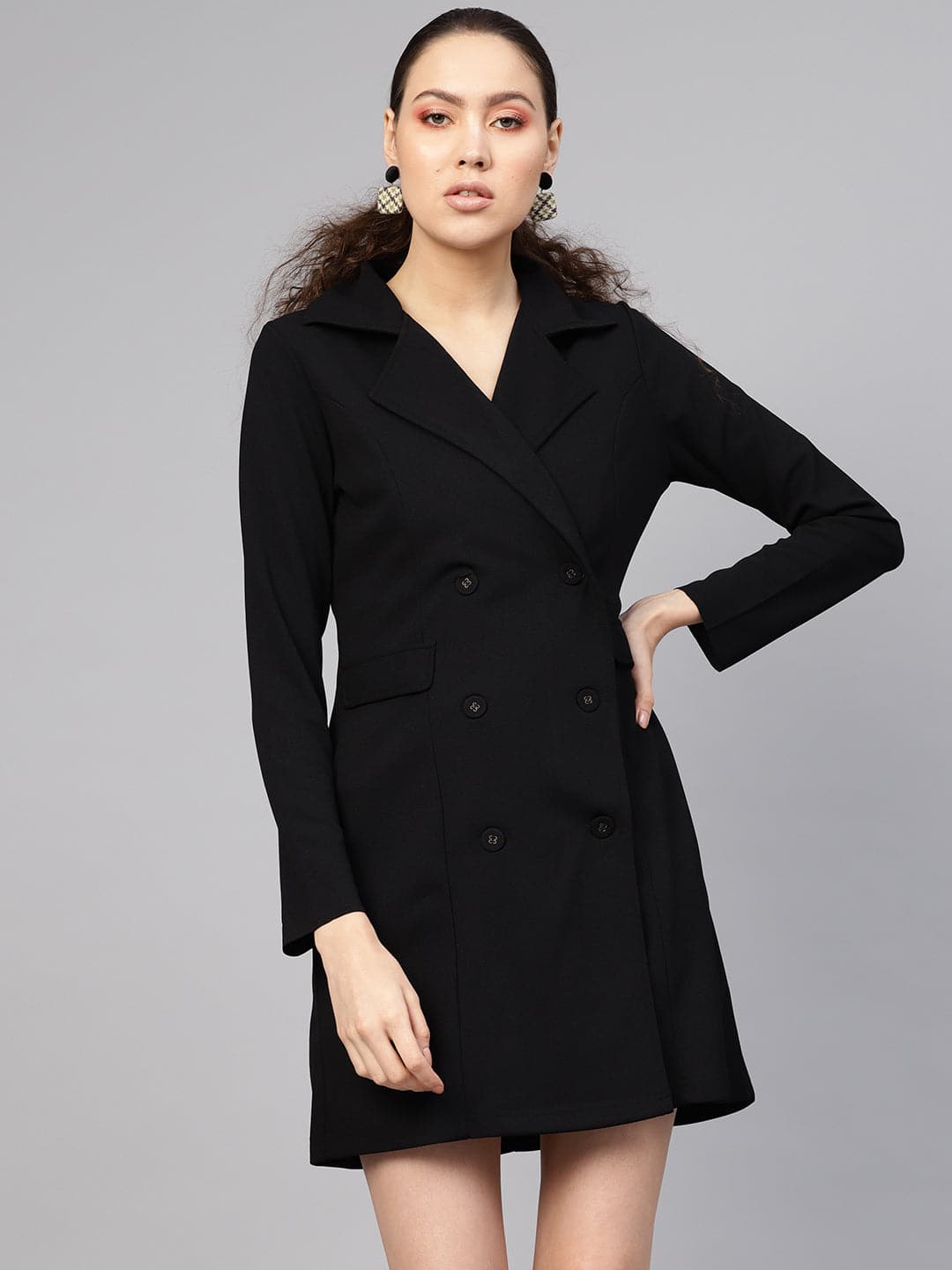 Black Blazer Dress-Dress-SASSAFRAS