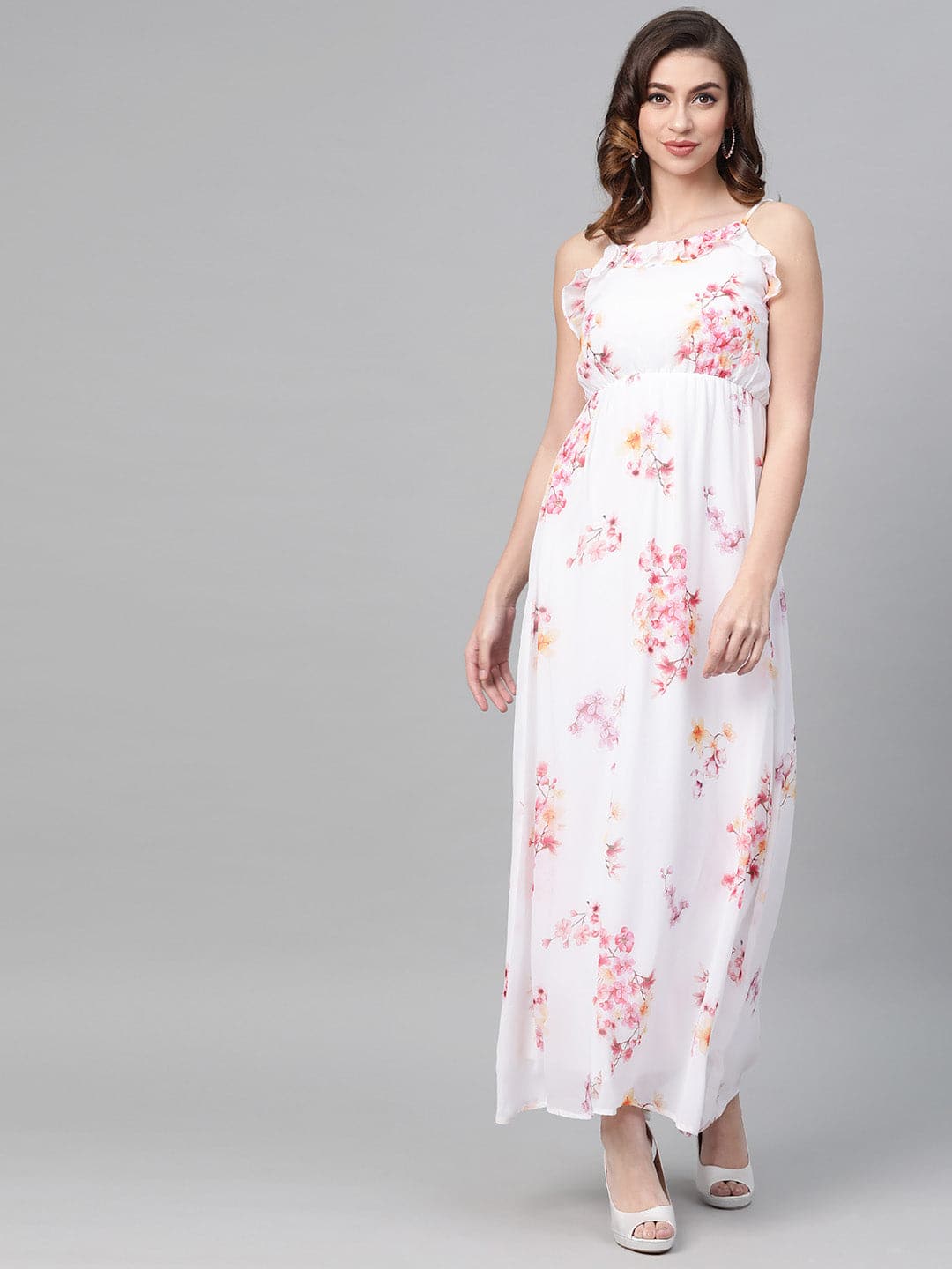 Buy Off-White Floral Strappy Maxi Dress Online at Best Price Buy Off-White Floral Strappy Maxi Dress Online at Best Price