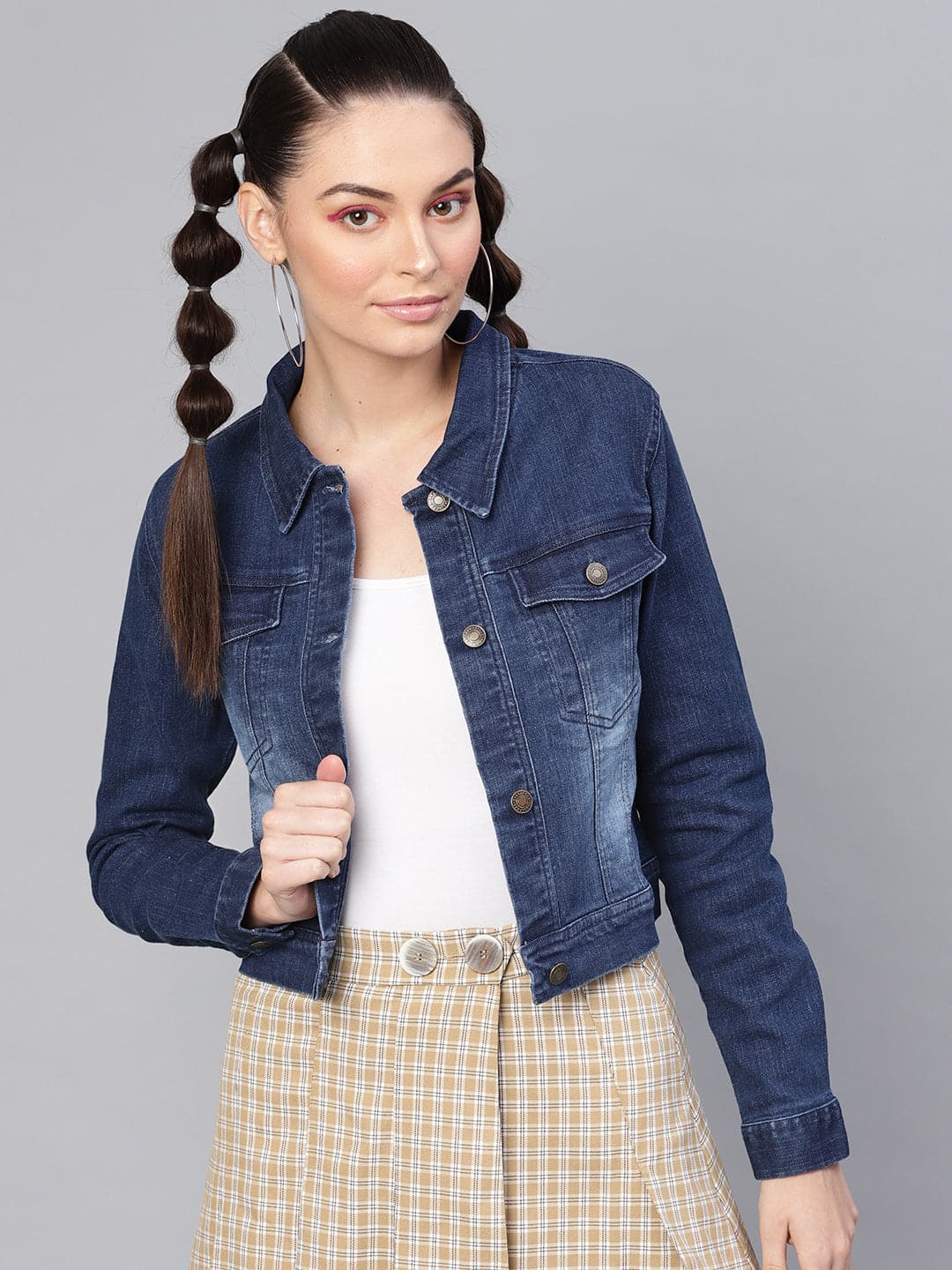 Blue Denim Washed Jacket-Jackets-SASSAFRAS