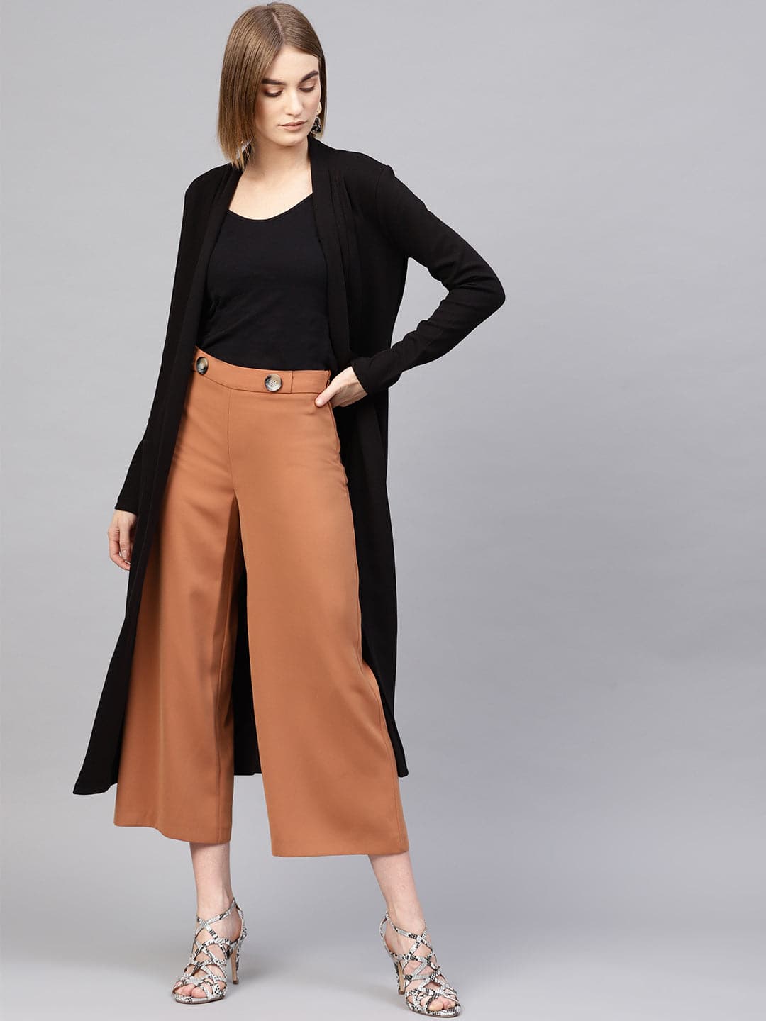 Buy Women Black Rib Longline Shrug Online At Best Price