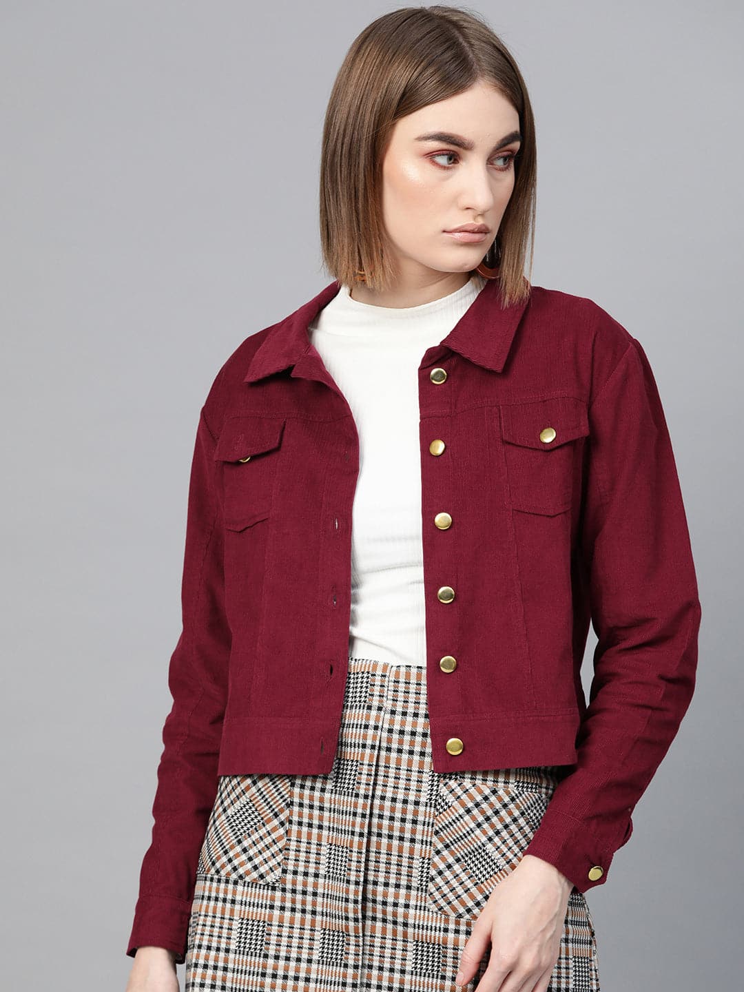 Corduroy on sale jacket maroon