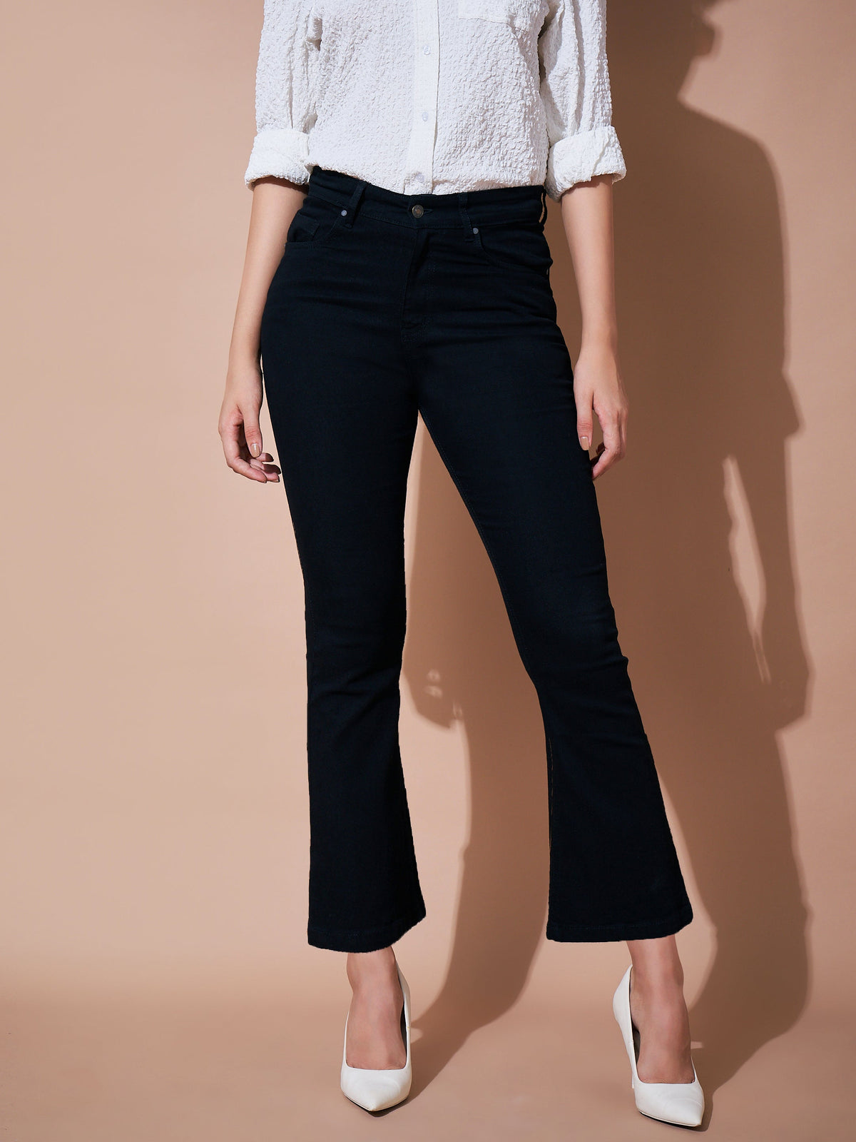 Black Denim Boot Cut Premium Jeans-SASSAFRAS BASICS