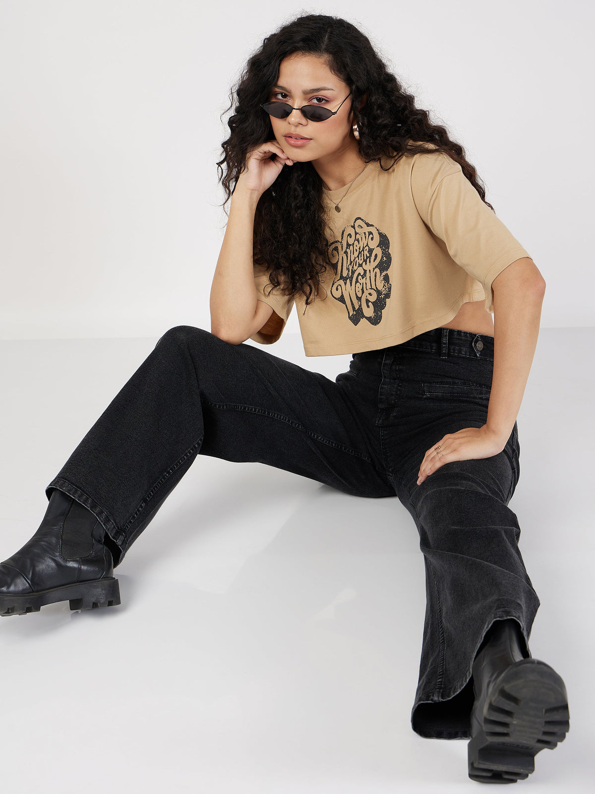 Black Bone Pocket Straight Jeans -SASSAFRAS
