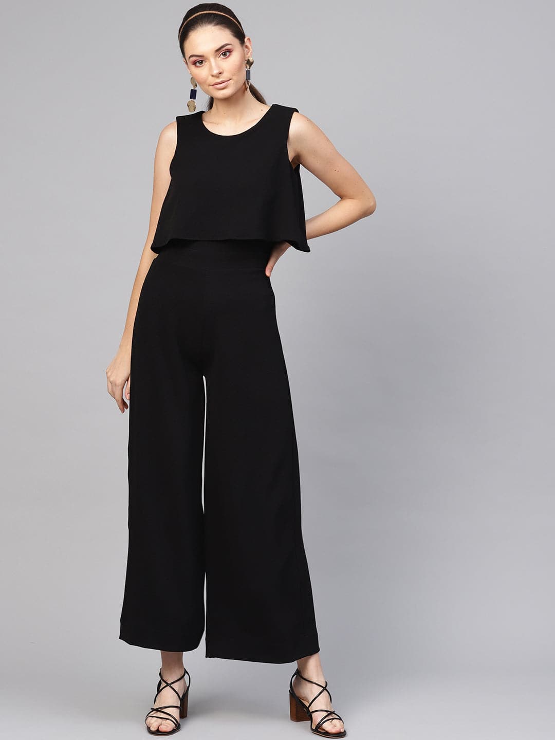 Black Layered Jumpsuit-Jumpsuits-SASSAFRAS