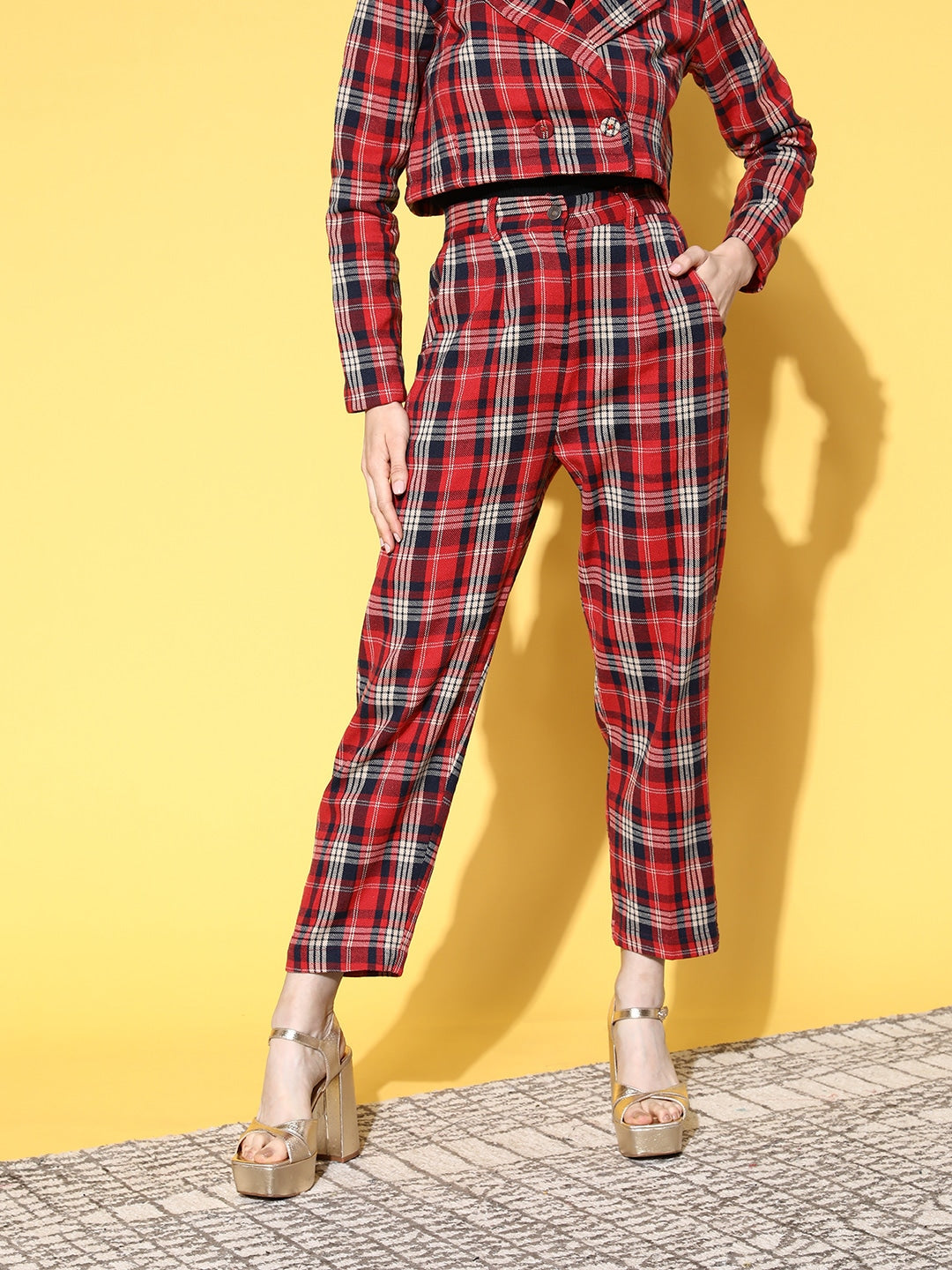 Women's Red & Black Plaid Flannel Pants