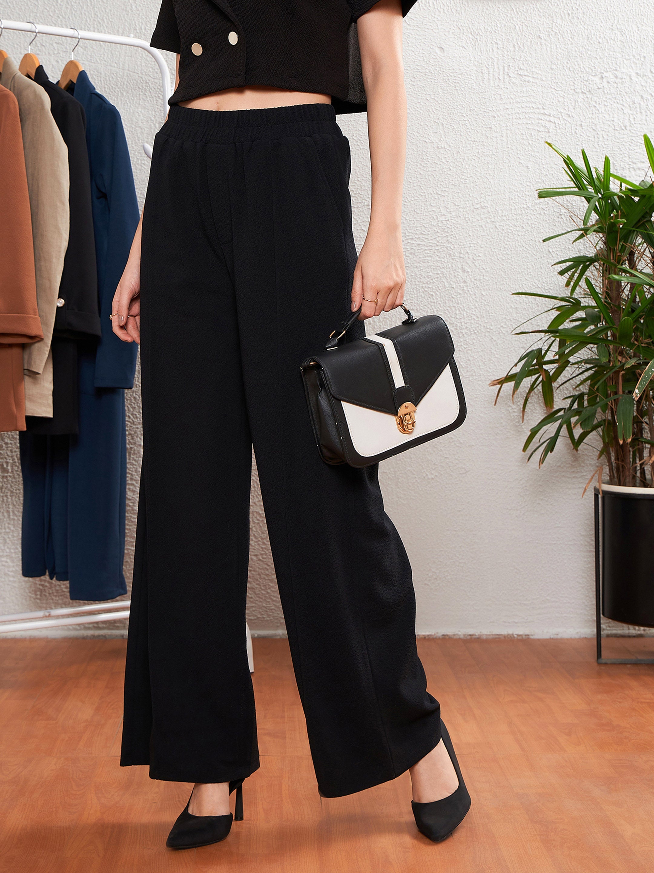 The Crawford Palazzo Pants in Black