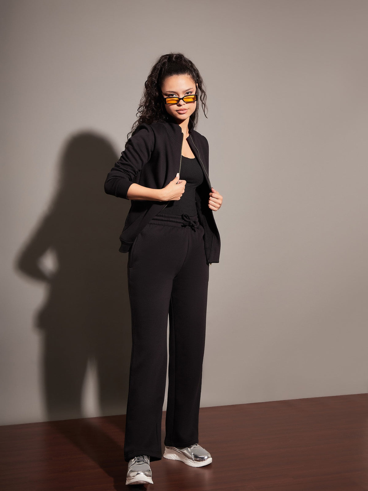 Black Fleece Track Pants-SASSAFRAS