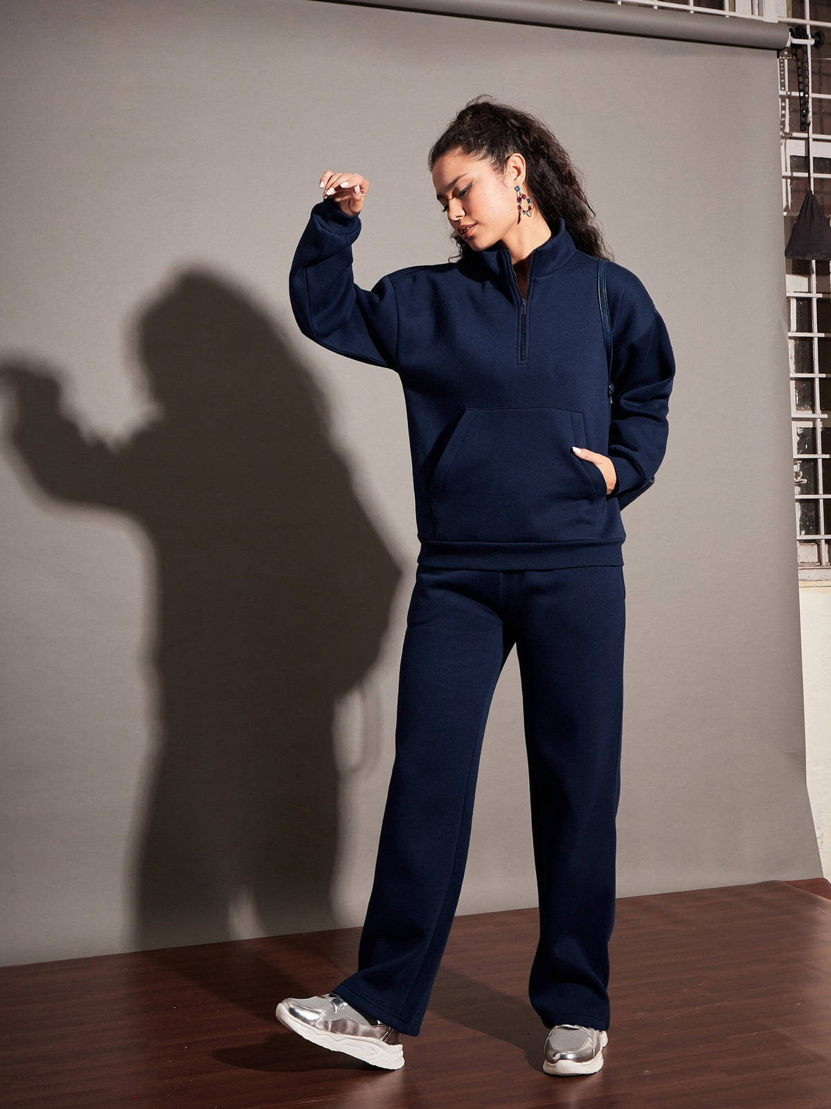 Navy Fleece Track Pants-SASSAFRAS