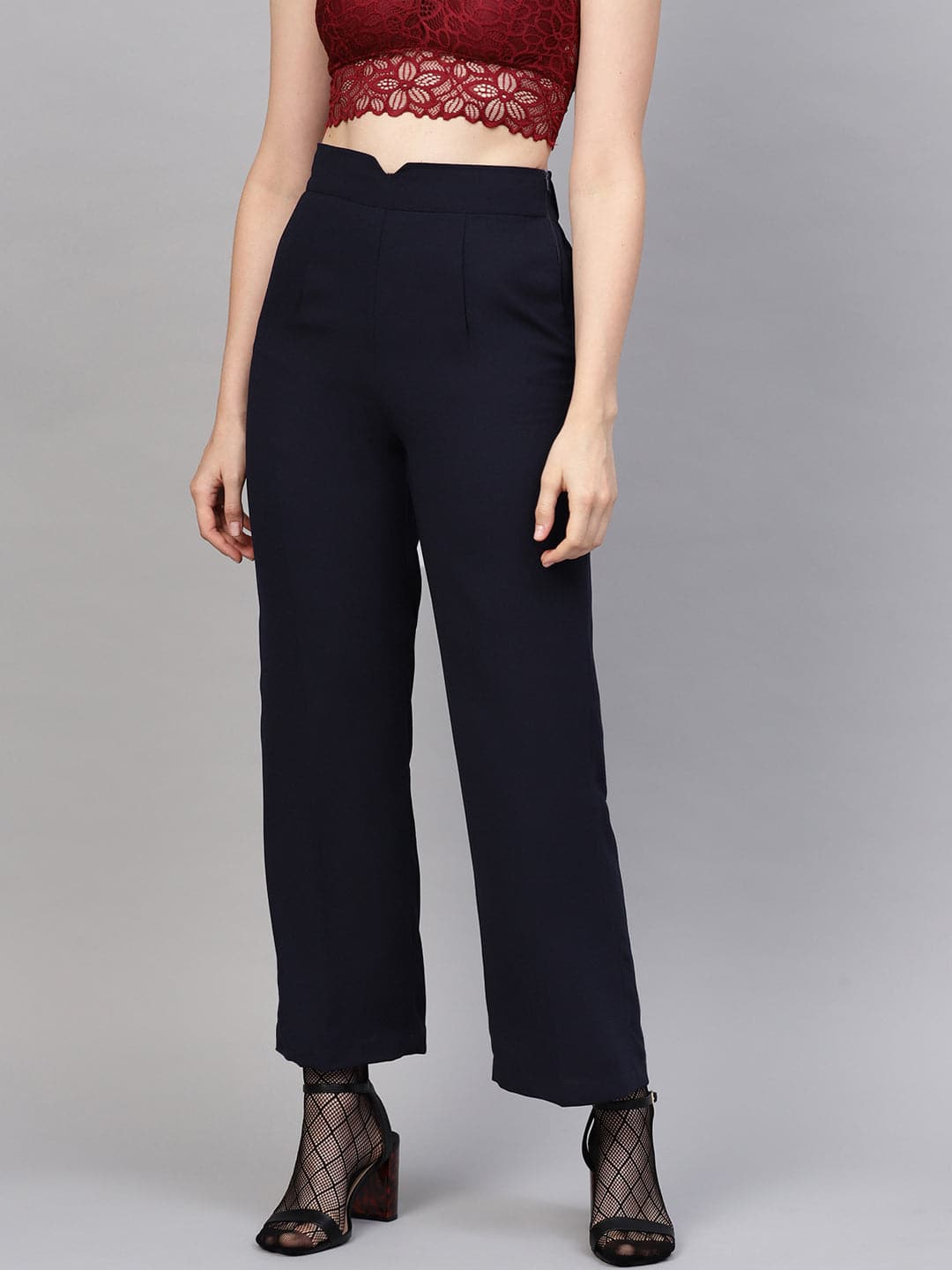 Navy Side Zipper Pant-Pants-SASSAFRAS