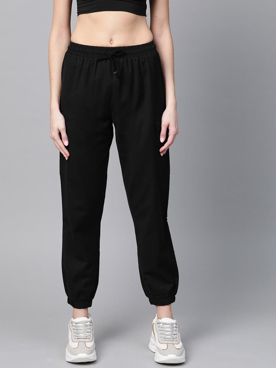 Black Side Pocket Joggers-Joggers & Track Pants-SASSAFRAS