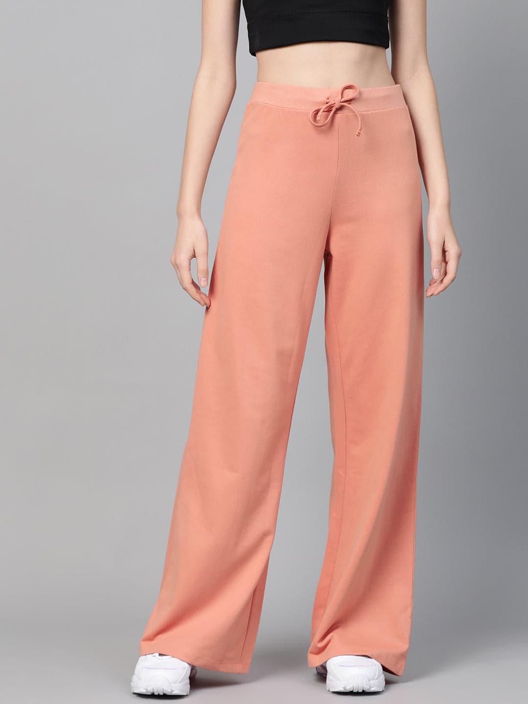 Peach Terry Wide Leg Drawstring Pants-Pants-SASSAFRAS