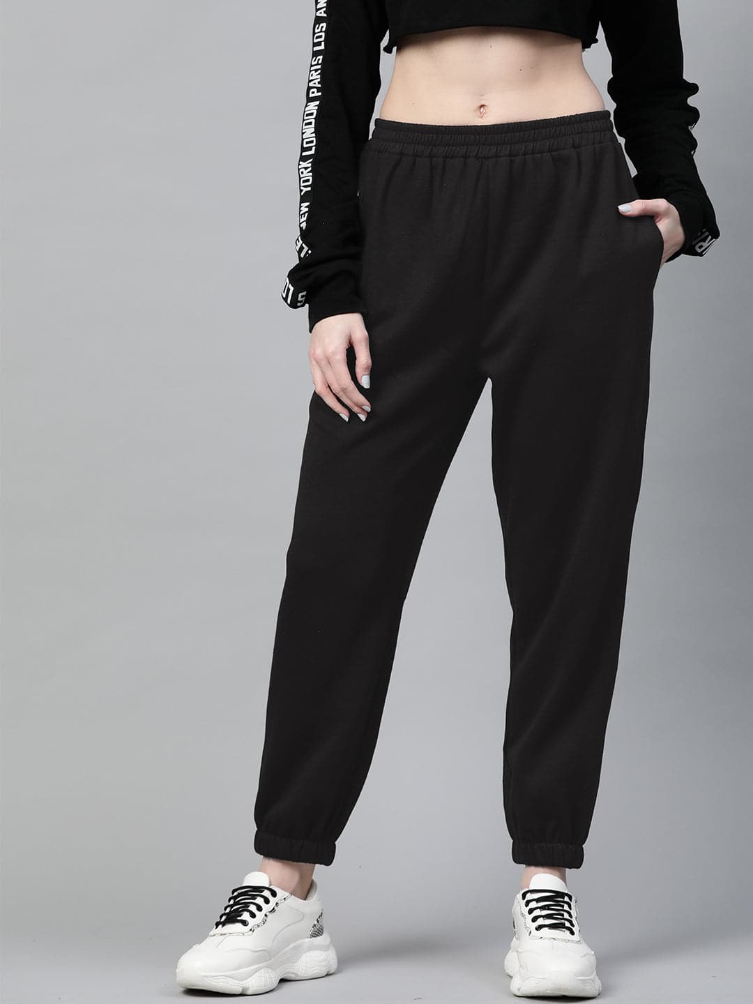 Black Fleece Jogger-Joggers & Track Pants-SASSAFRAS
