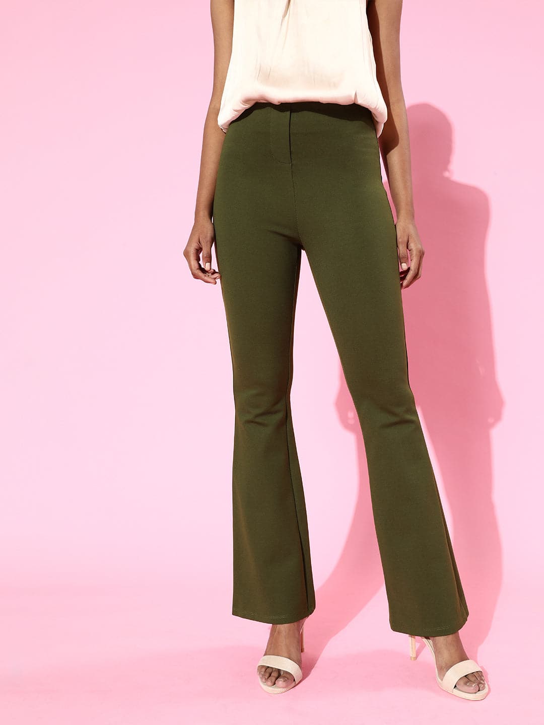 Olive Roma Bell Bottom Pants-Pants-SASSAFRAS