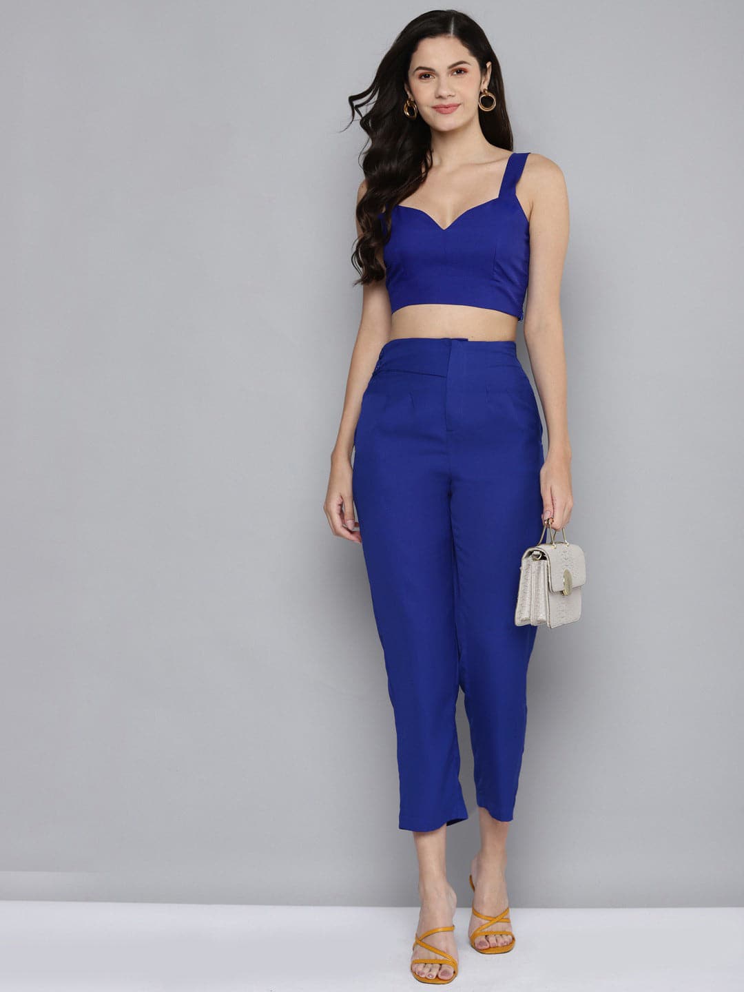 Buy Women Royal Blue Flap Tapered Pants Online at Sassafras