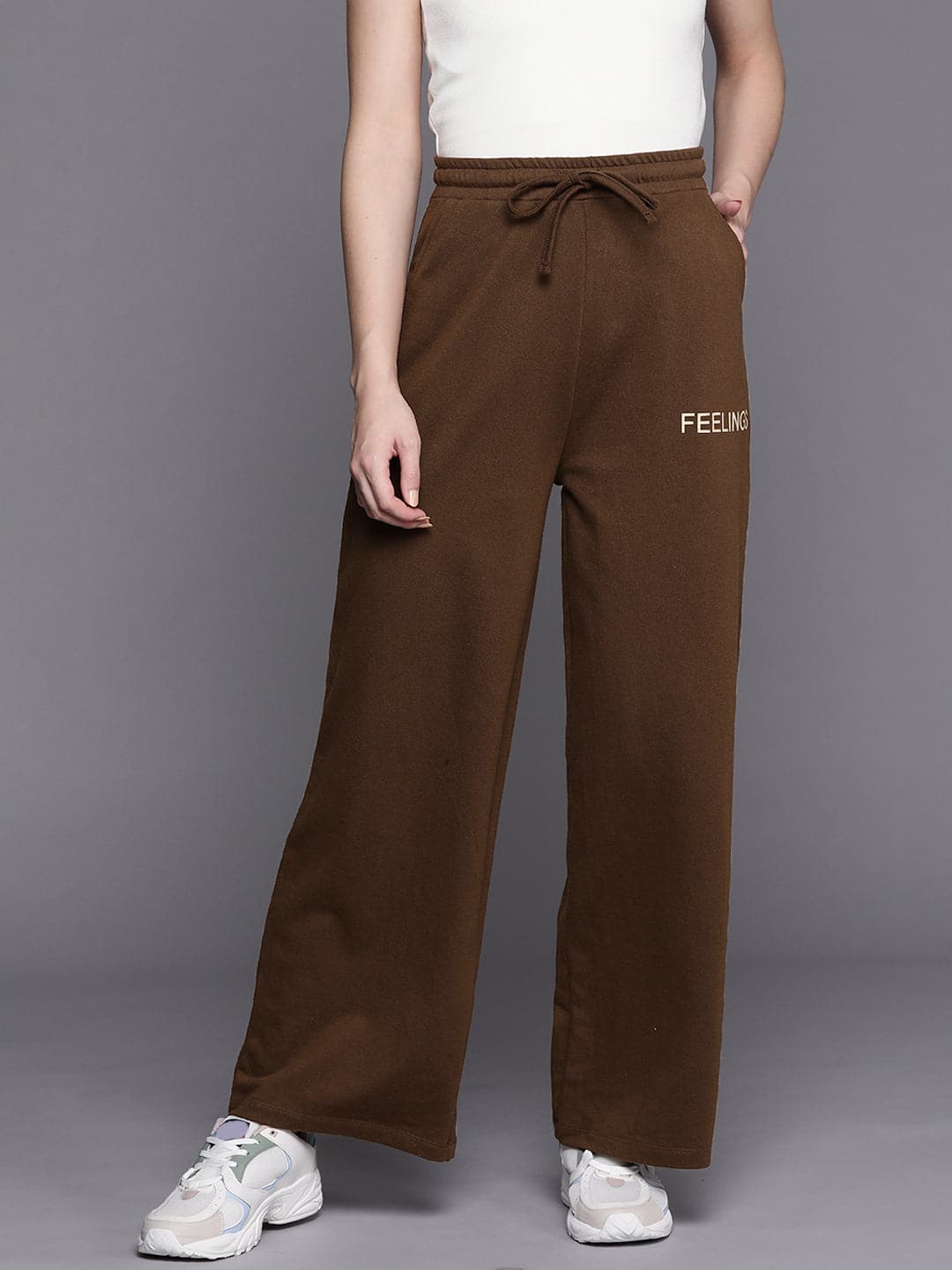 Brown FEELING Track Pants-SASSAFRAS