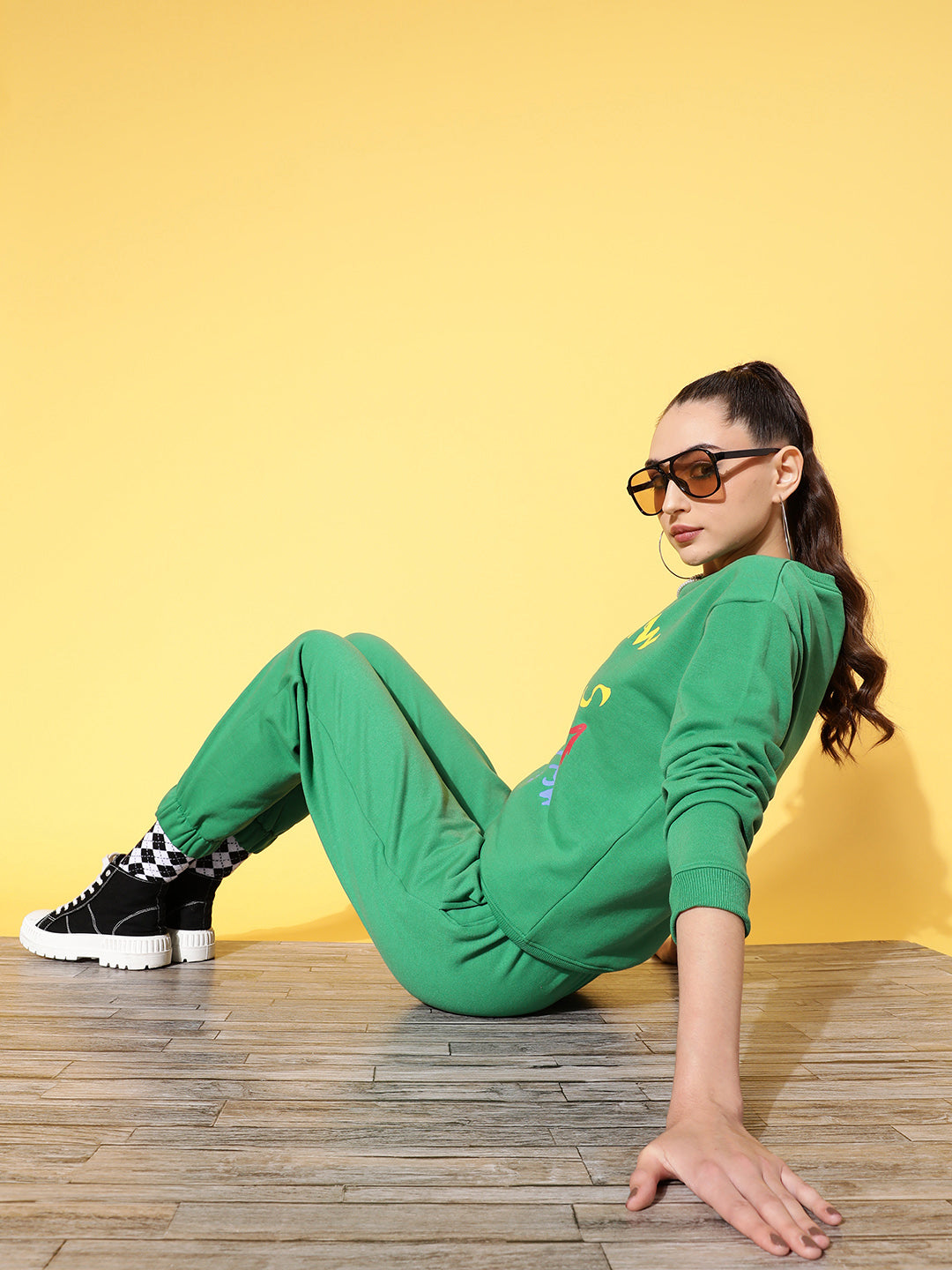 Green Fleece BUSH Sweatshirt With Joggers-SASSAFRAS