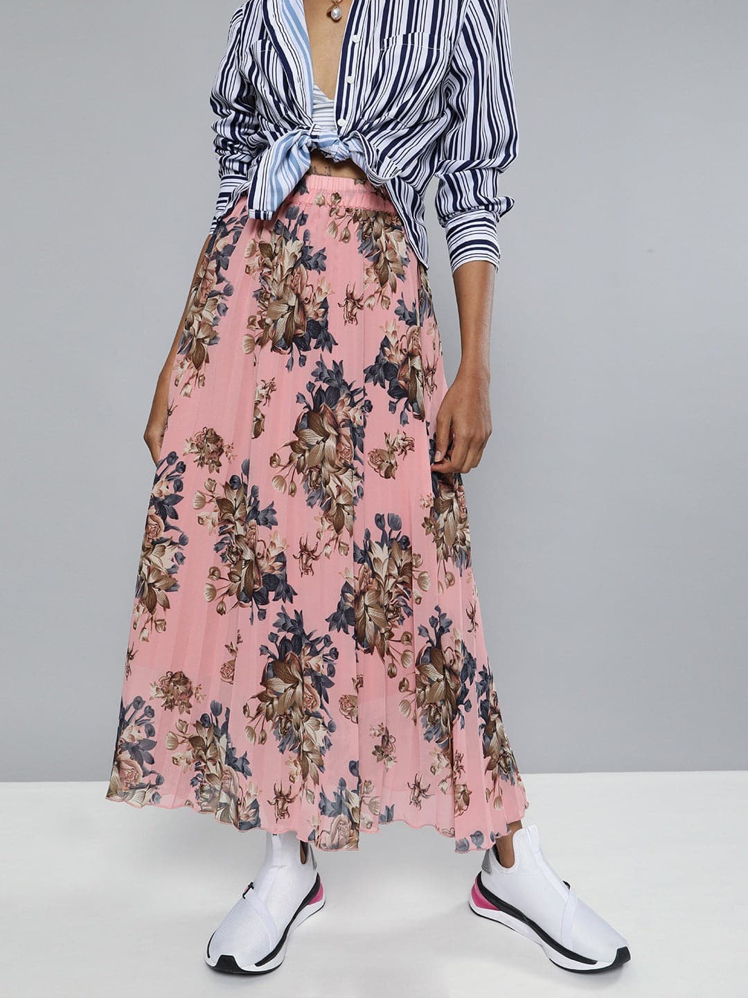 Floral midi shop skirts online