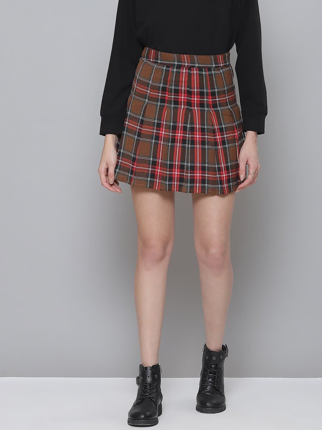 Black hotsell checkered skirt